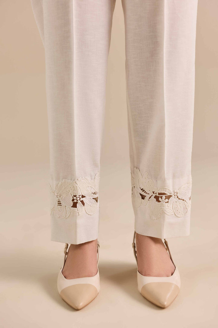 NishatUK - White Solids Karandi 1-piece ready to wear Pant