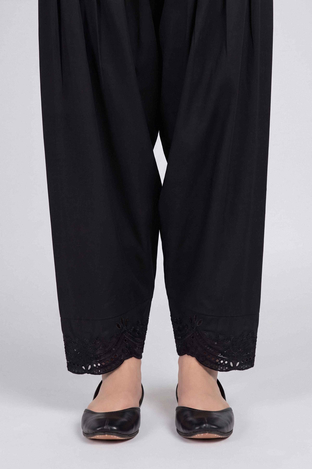 Nishat UK - Black Embroidered Cambric 1 Piece ready to wear shalwar