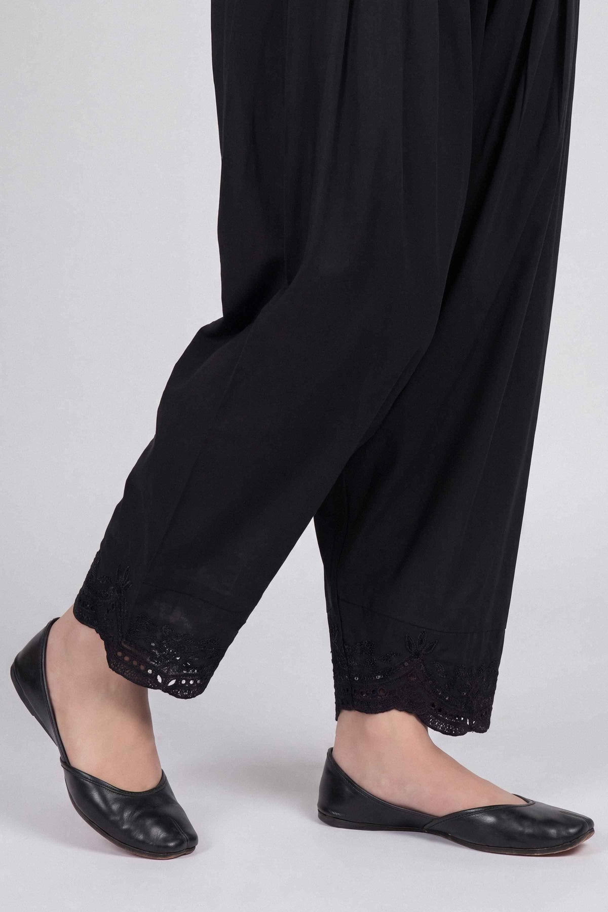 Nishat UK - Black Embroidered Cambric 1 Piece ready to wear shalwar