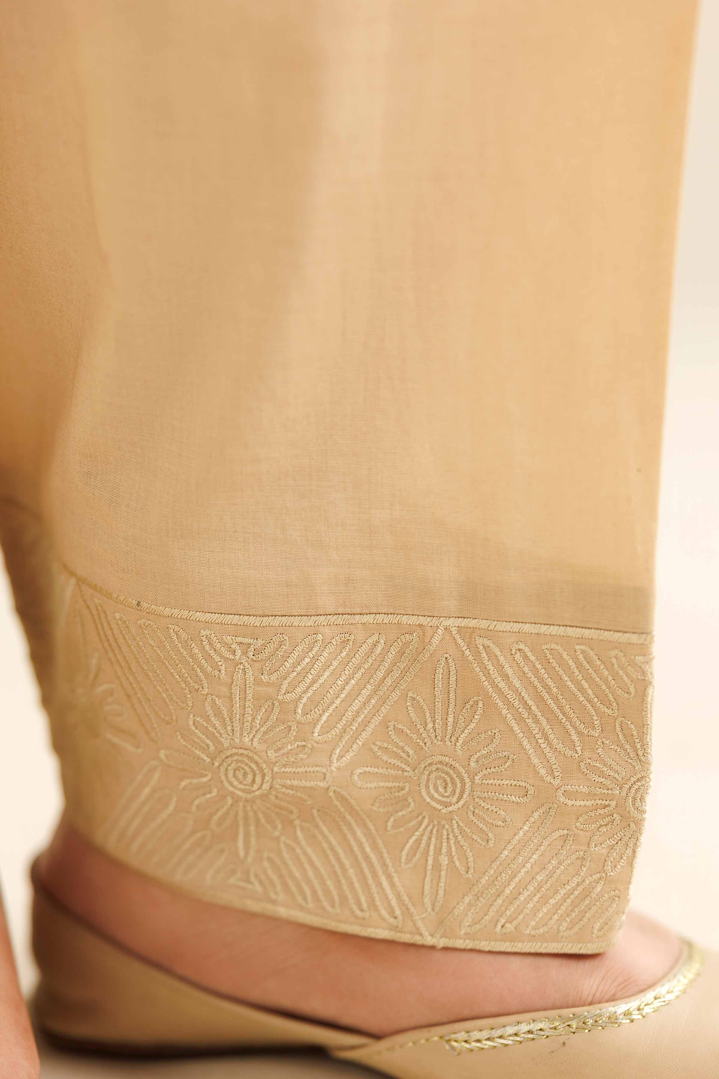 NishatUK - Beige Embroidered Cambric 1-piece ready to wear Shalwar