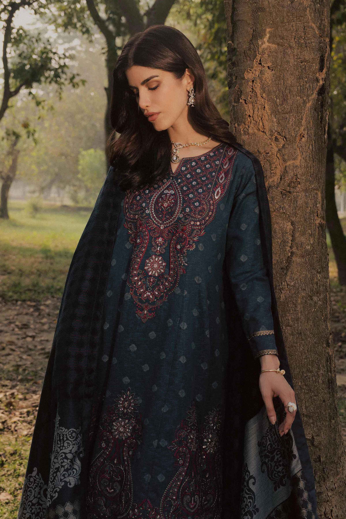 Nishat UK - Blue Embroidered Karandi 2 Pieces ready to wear 