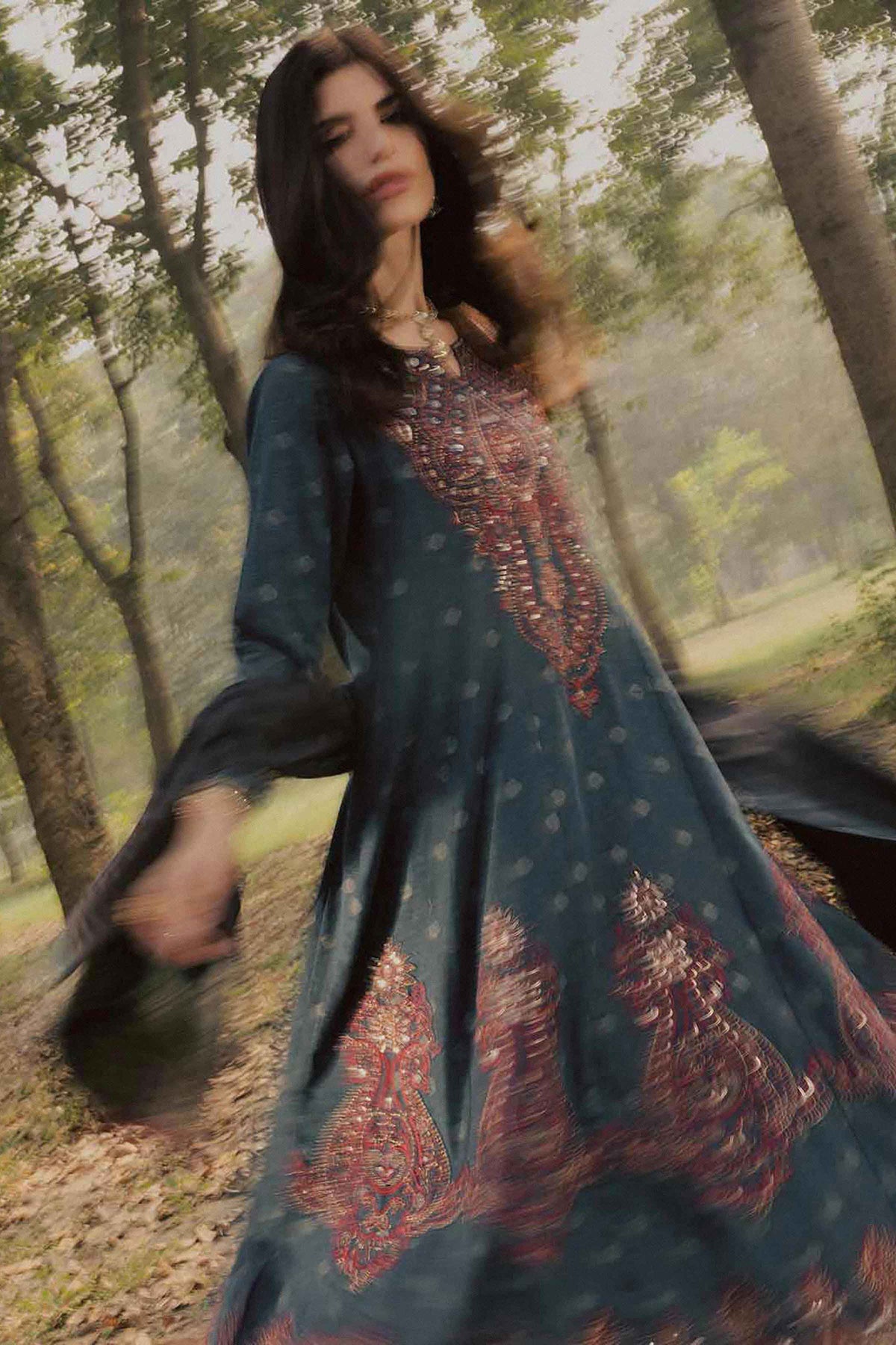 Nishat UK - Blue Embroidered Karandi 2 Pieces ready to wear 