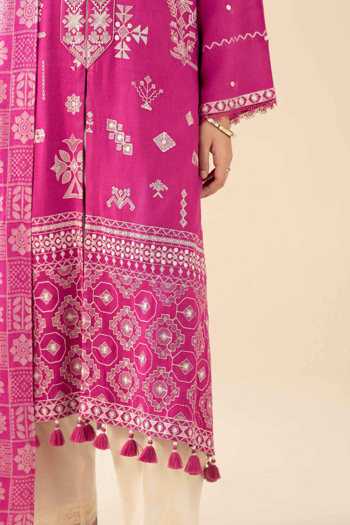 Nishat UK - Pink Embroidered Marina 2 Pieces ready to wear Dress