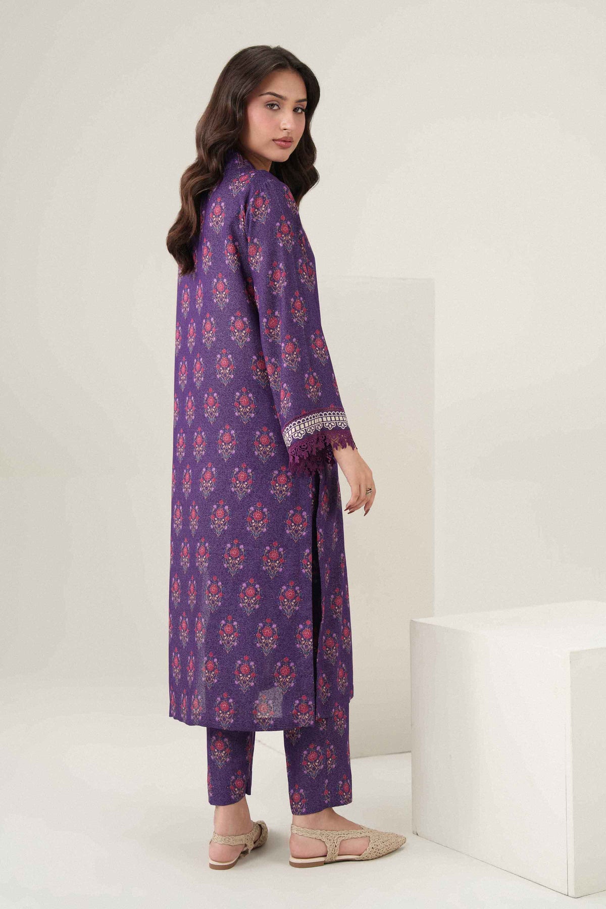 Nishat UK - Purple Printed Karandi 2 Pieces ready to wear Dress