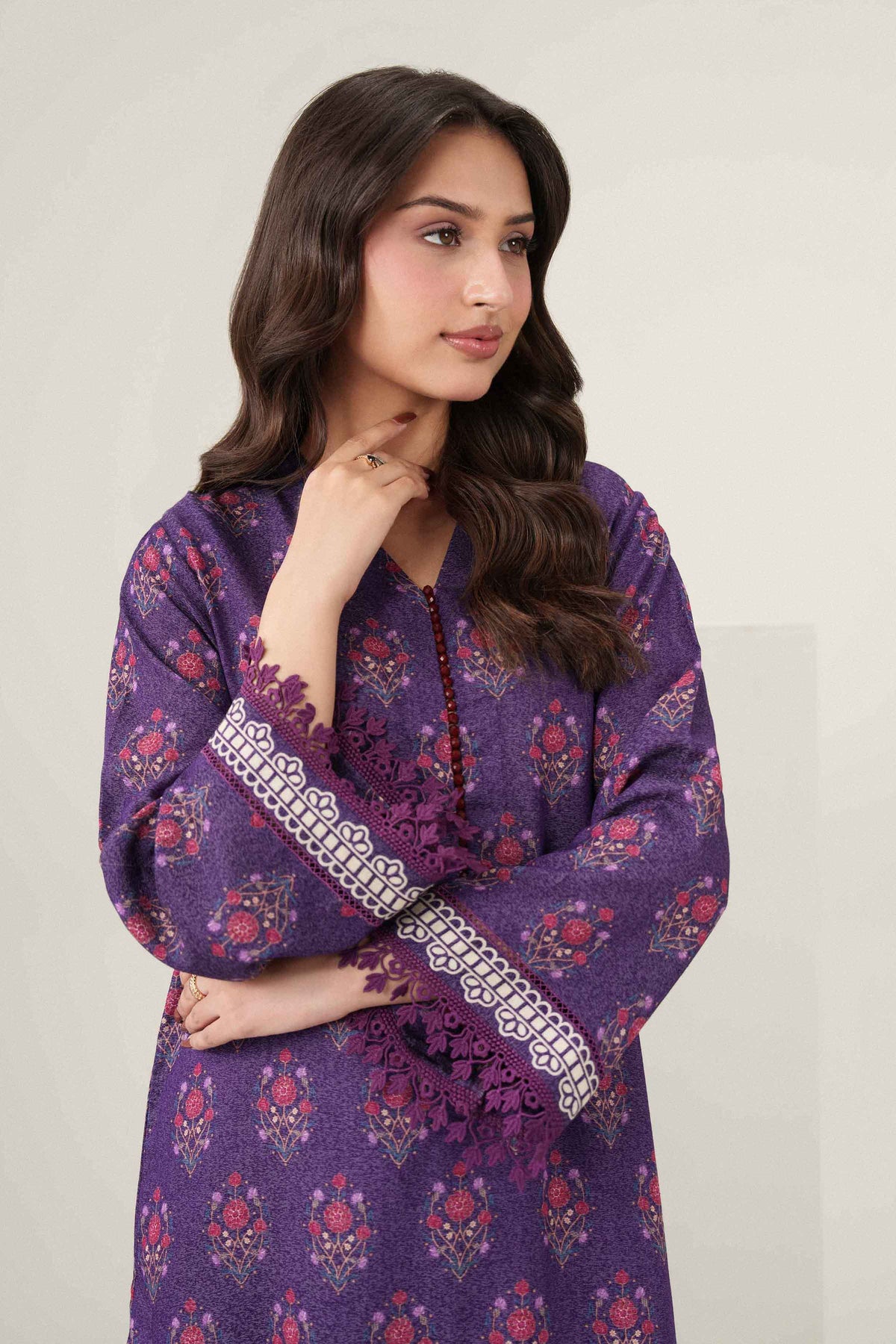 Nishat UK - Purple Printed Karandi 2 Pieces ready to wear Dress