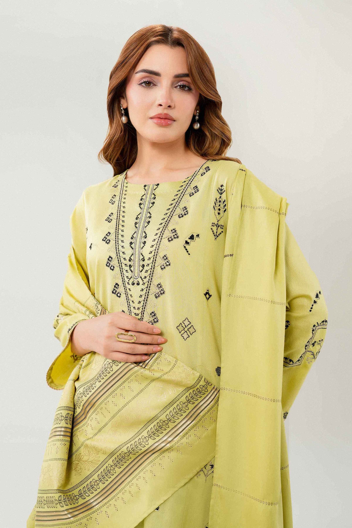 Nishat UK - Yellow Embroidered  Dobby  2 Pieces ready to wear Dress