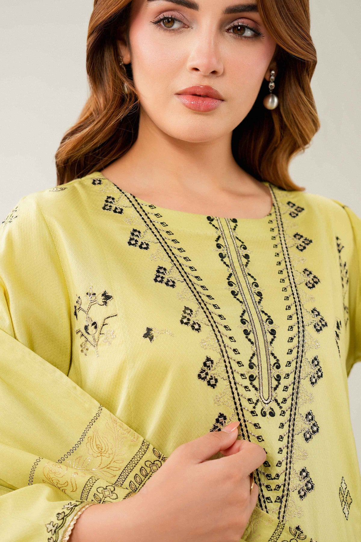 Nishat UK - Yellow Embroidered  Dobby  2 Pieces ready to wear Dress