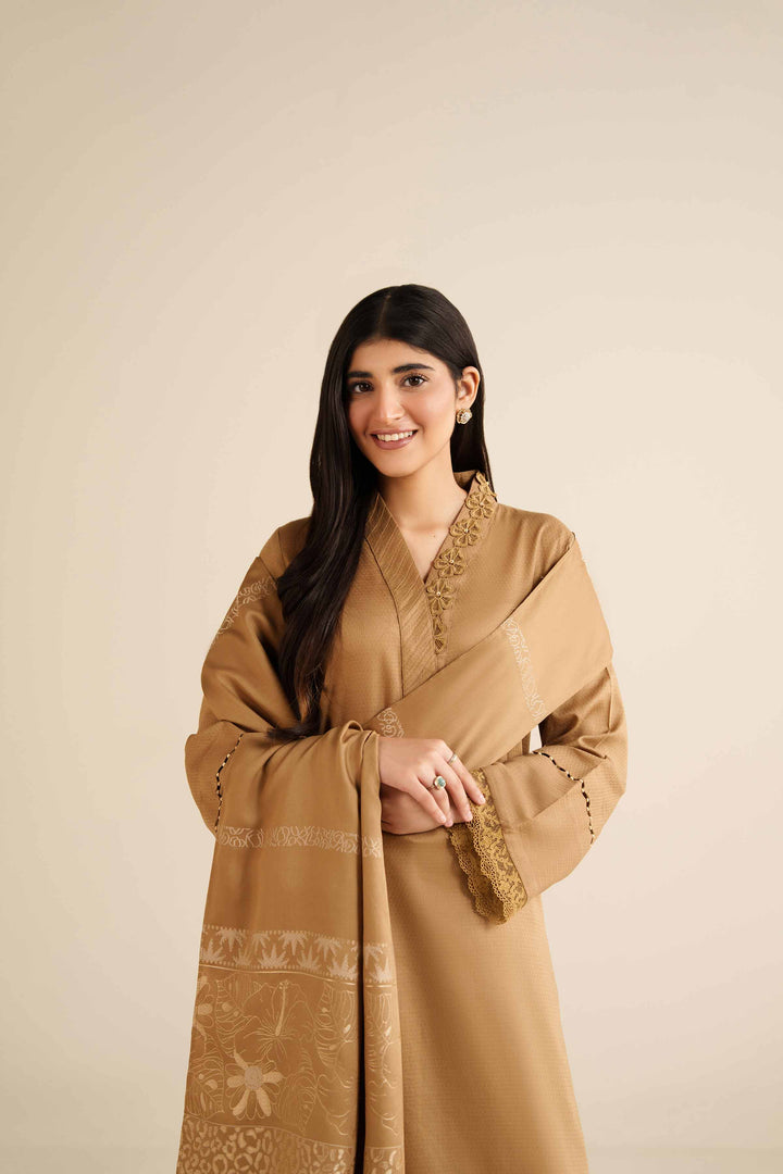 NishatUK - Brown Solids Dobby 3-piece ready to wear Suit
