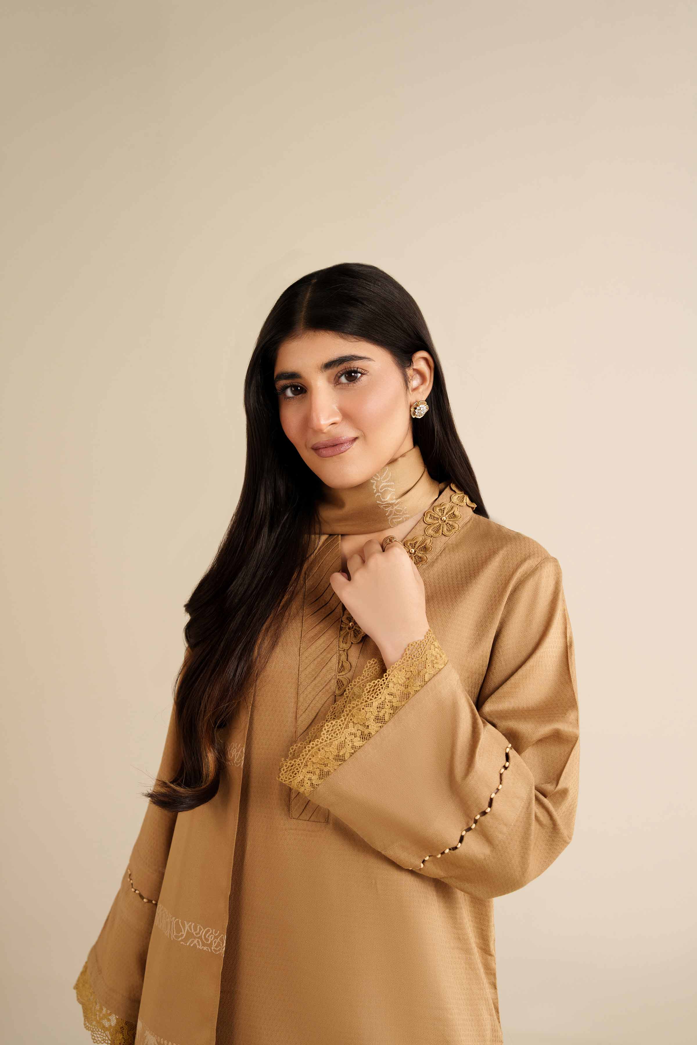 NishatUK - Brown Solids Dobby 3-piece ready to wear Suit