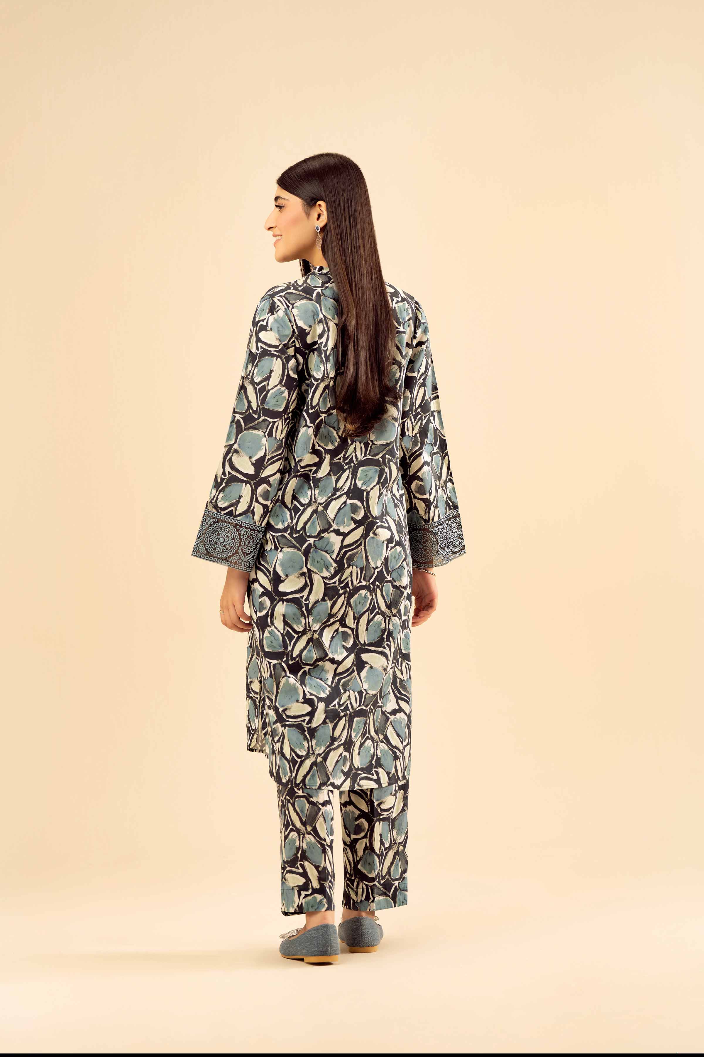 NishatUK - Black Embroidered Cambric 2-piece ready to wear Dress