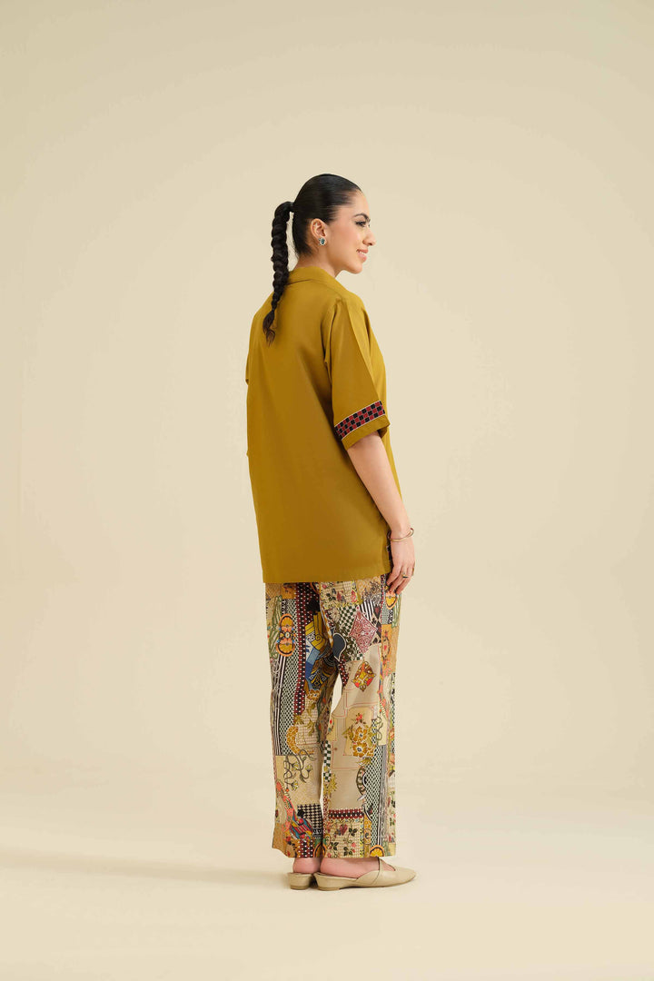 NishatUK - Mustard Embroidered  Tropical 2-piece ready to wear Dress