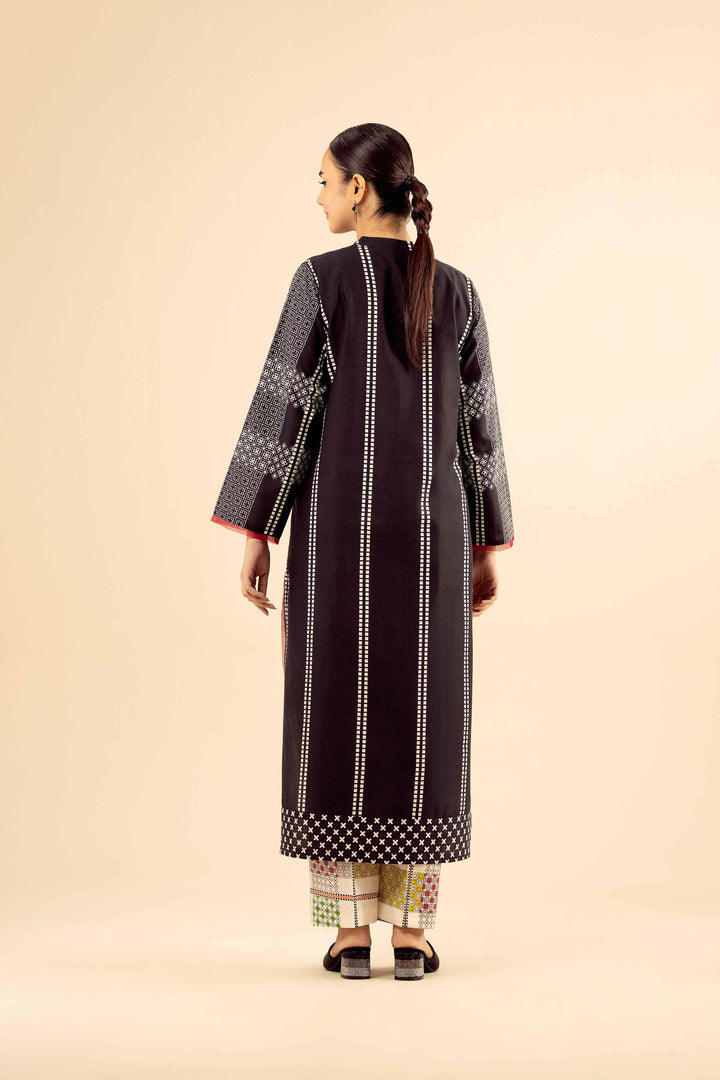 NishatUK - Black Embroidered Tropical 2-piece ready to wear Dress