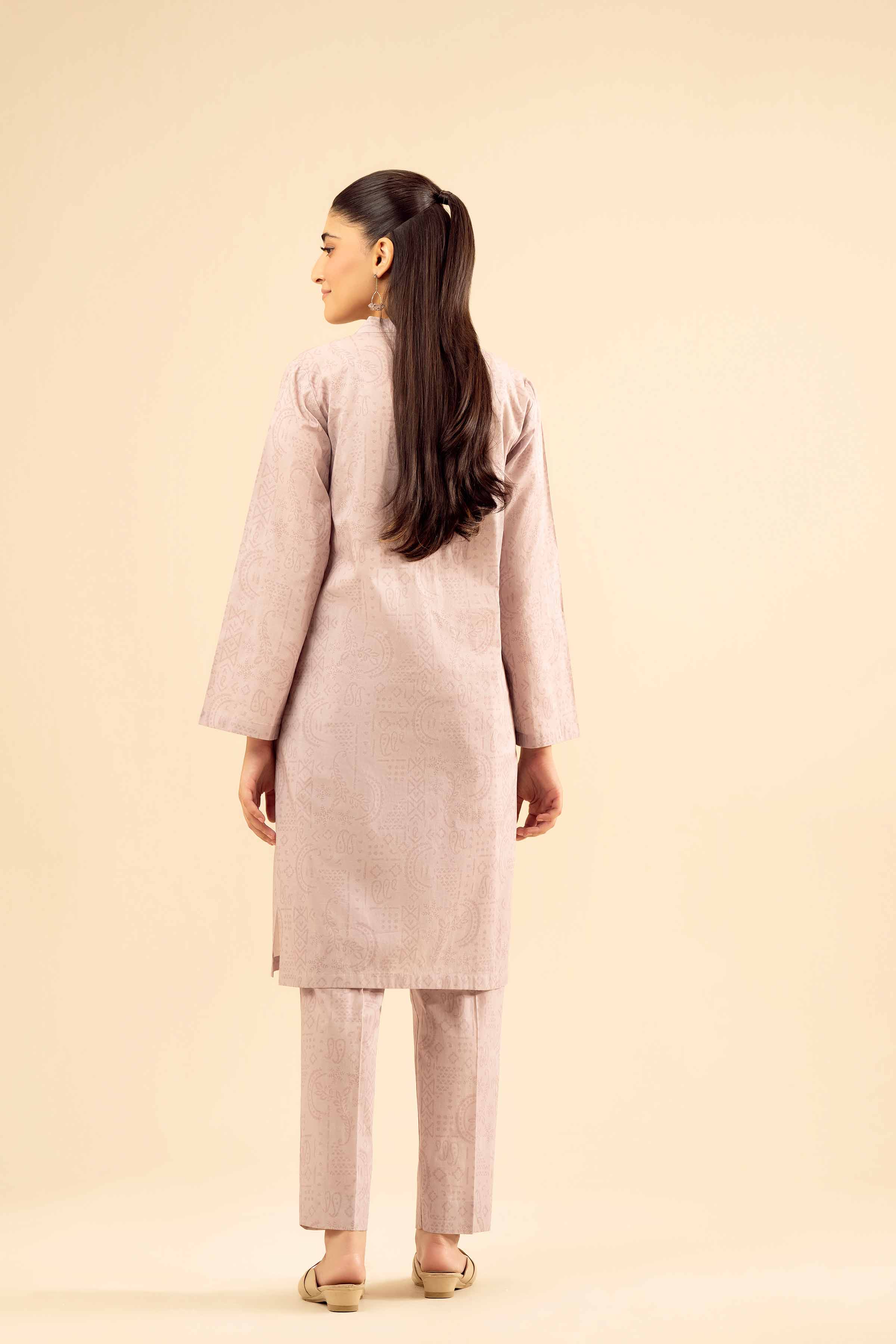 NishatUK - Tea Pink Printed Cambric 2-piece ready to wear Dress