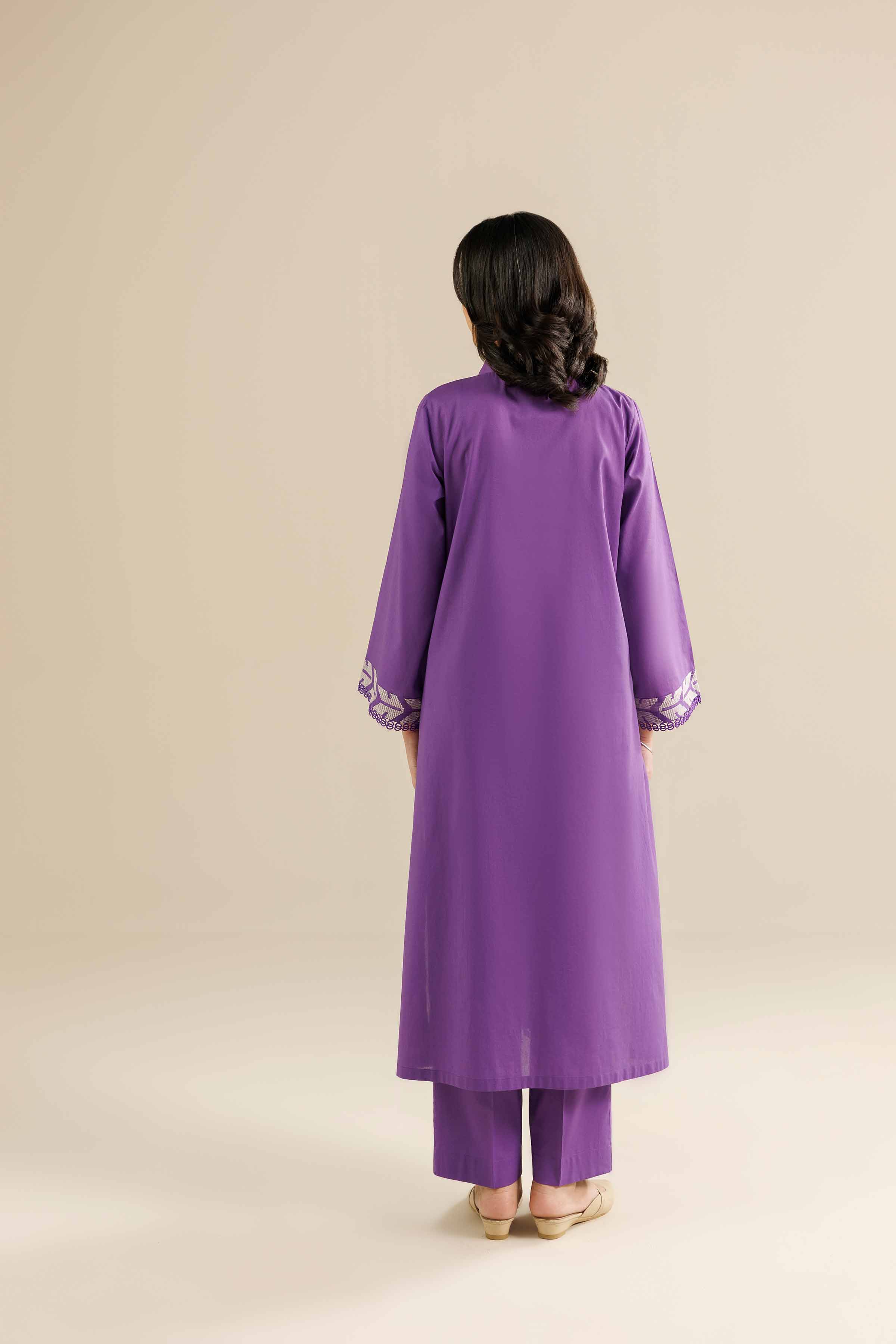 NishatUK - Purple Embroidered Tropical 2-piece ready to wear Dress