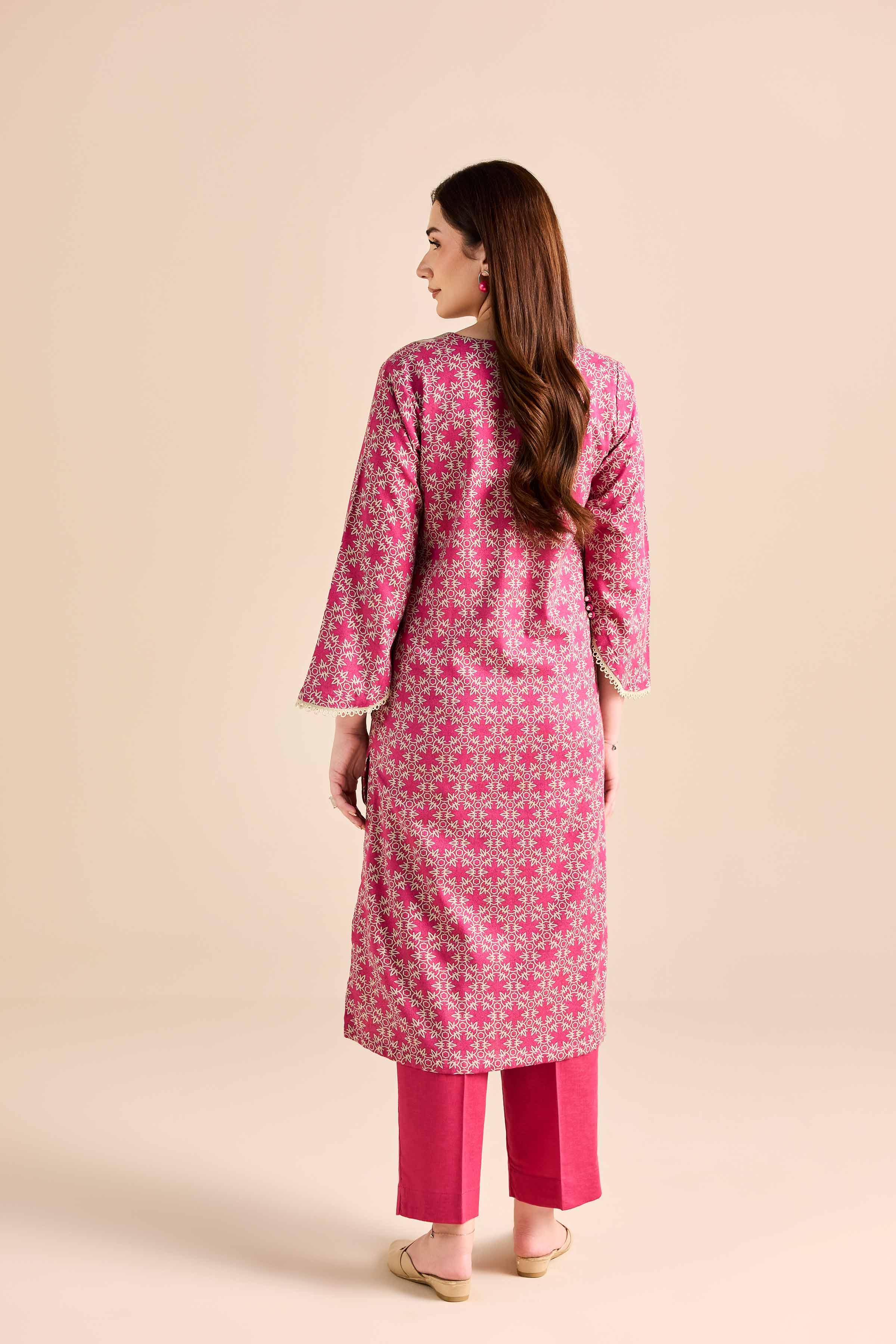 NishatUK - Pink Embroidered Karandi 2-piece ready to wear Dress