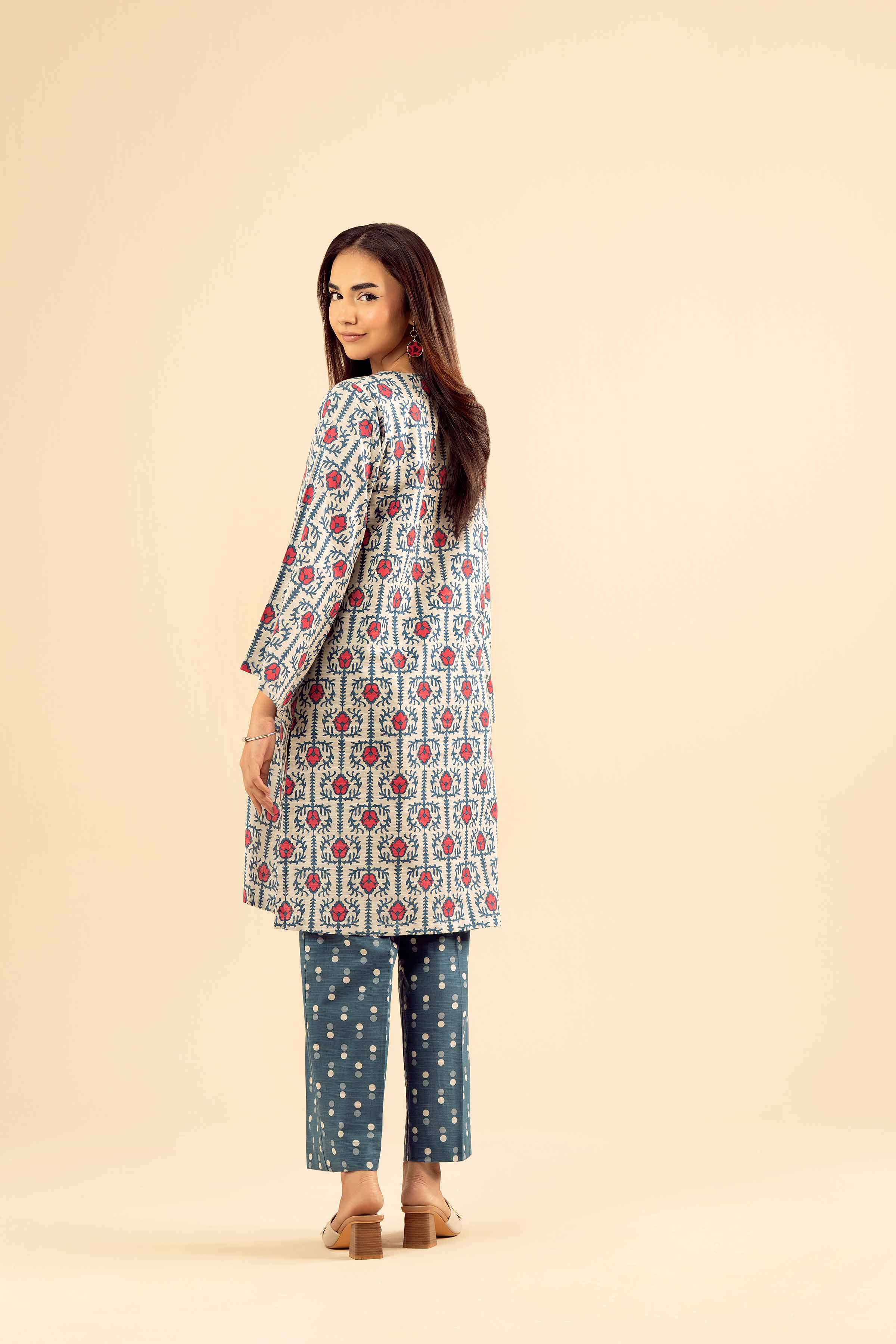 NishatUK - Grey Embroidered Khaddar 2-piece ready to wear Dress