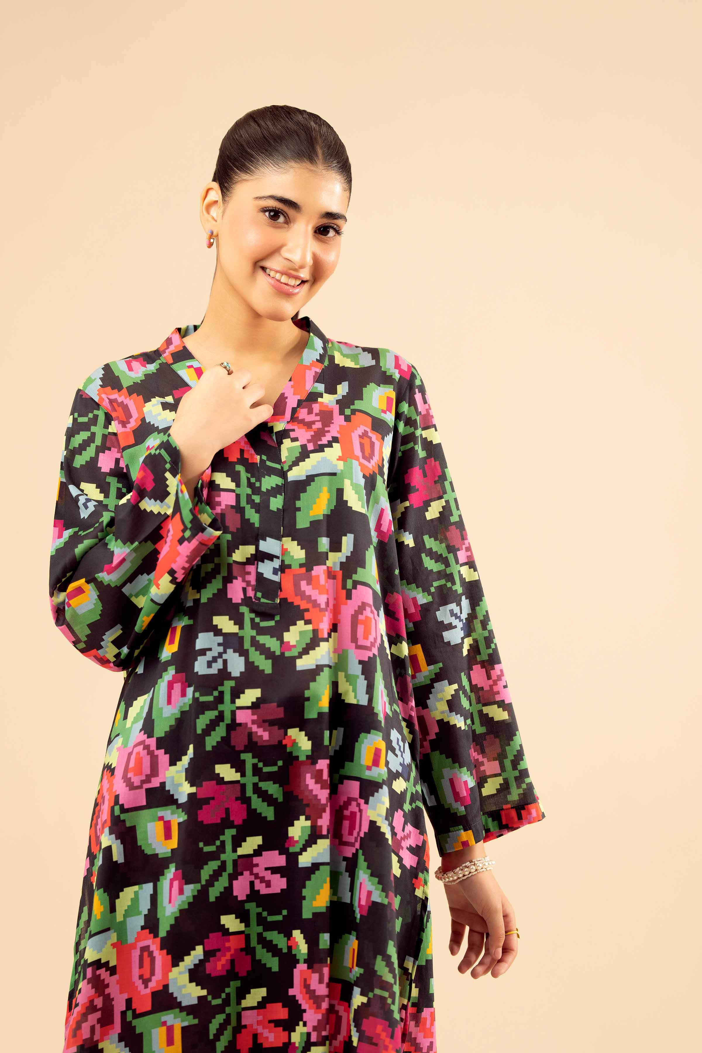 NishatUK - Multi Printed Cambric 2-piece ready to wear Dress