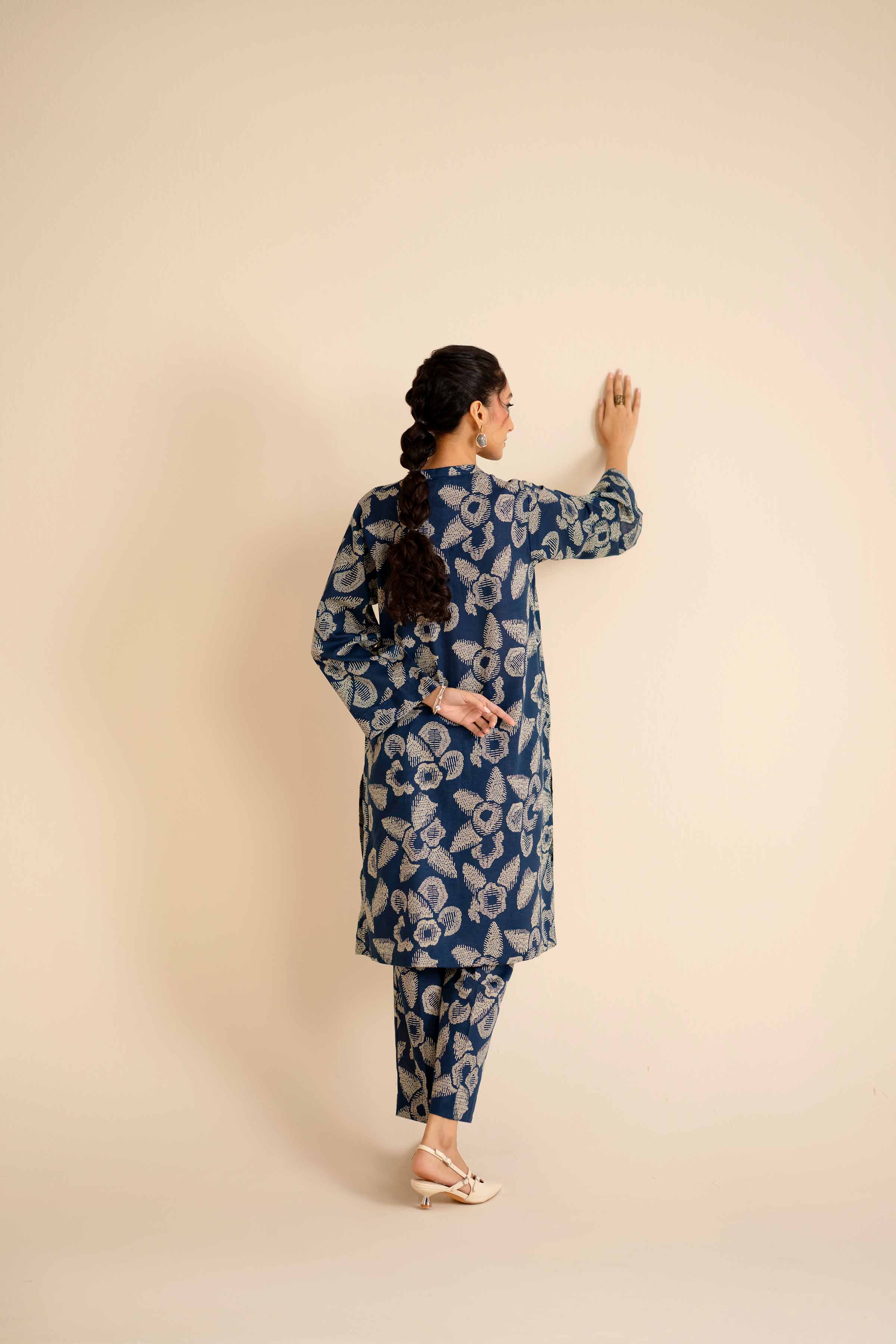 NishatUK - Blue Printed Karandi 2-piece ready to wear Dress