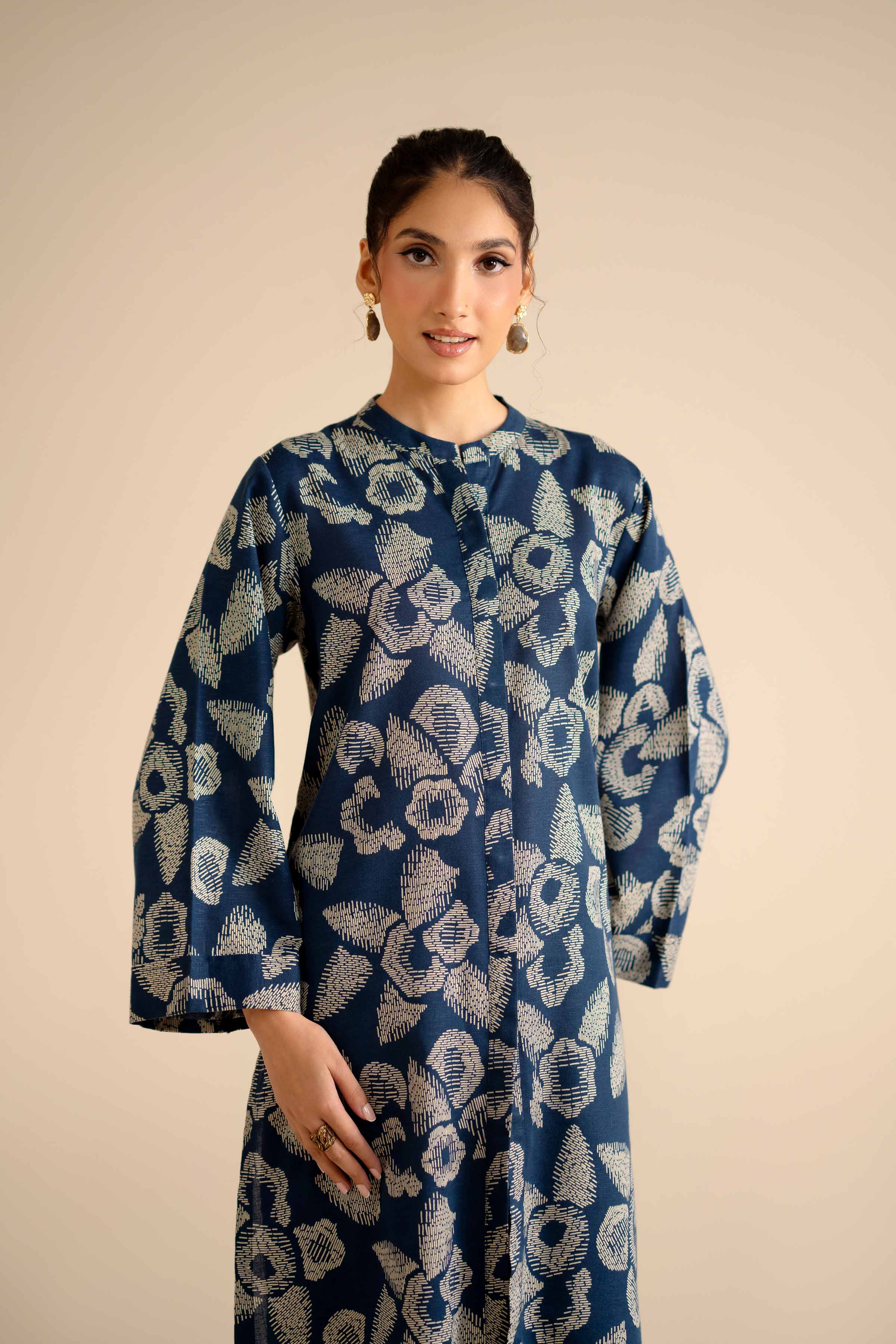 NishatUK - Blue Printed Karandi 2-piece ready to wear Dress