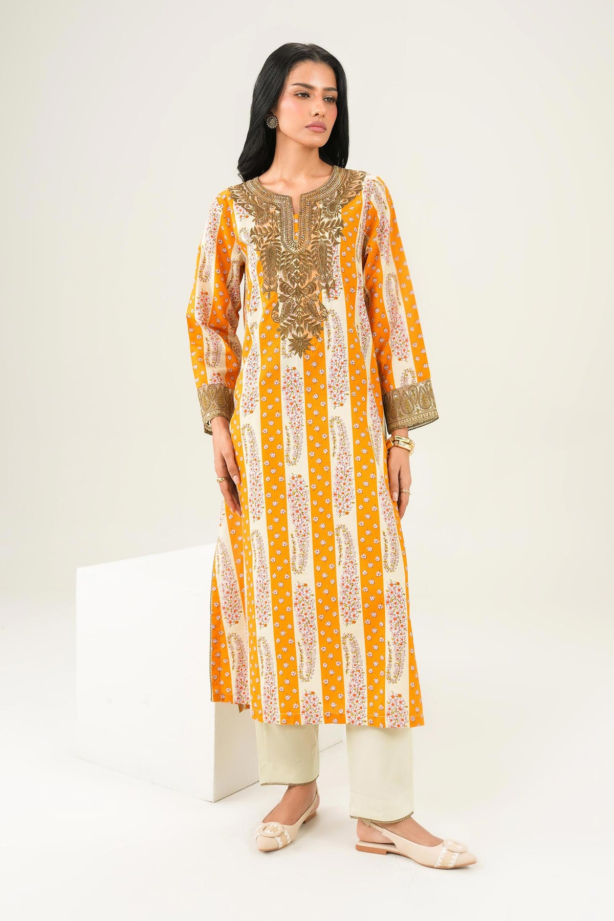 Nishat UK - Yellow Embroidered Tropical 2 Pieces ready to wear 