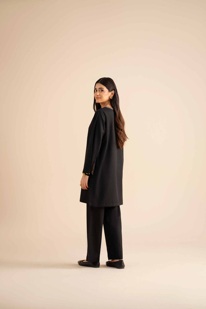 NishatUK - Black Embroidered  Karandi 2-piece ready to wear Dress
