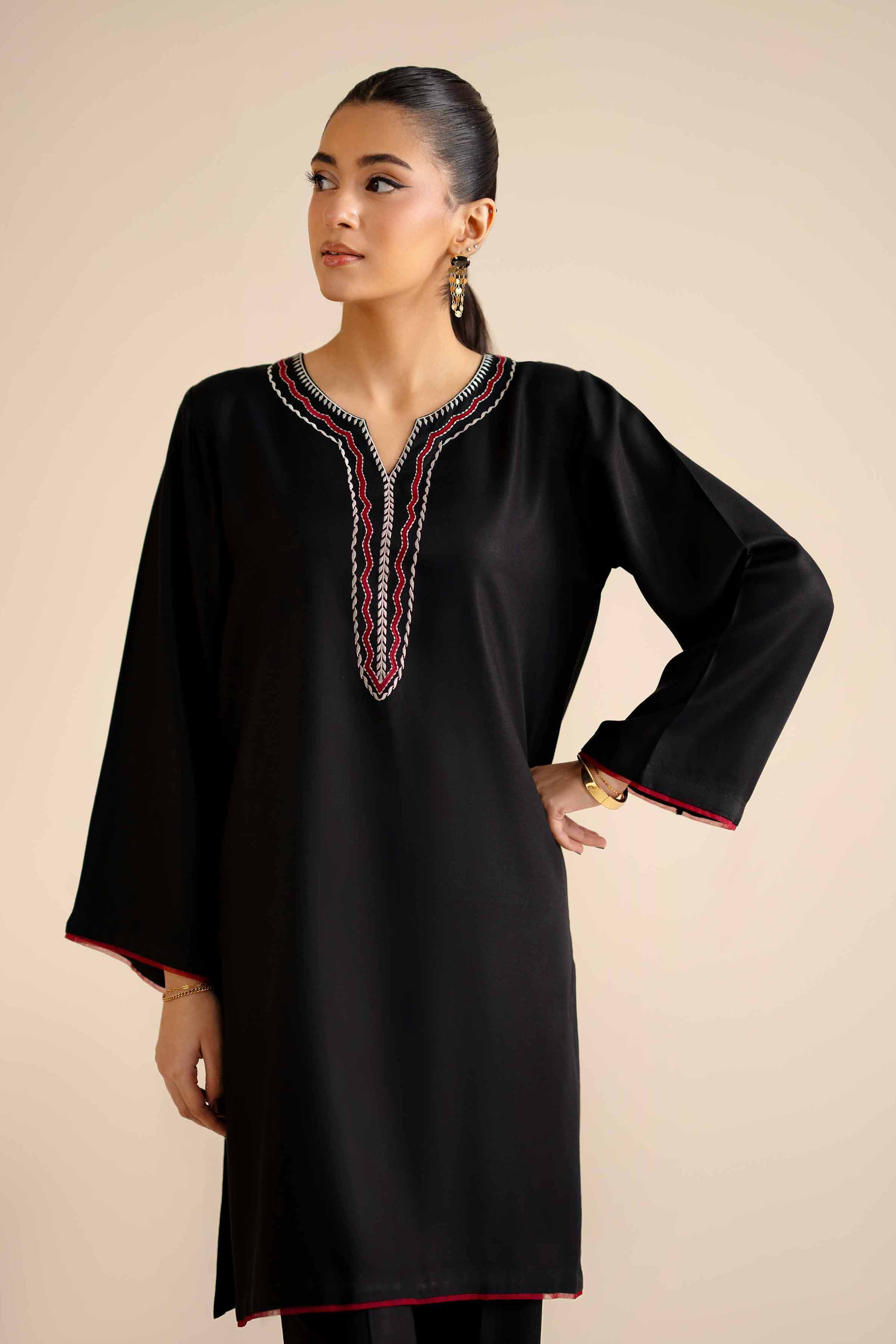 NishatUK - Black Embroidered Marina 2-piece ready to wear Dress