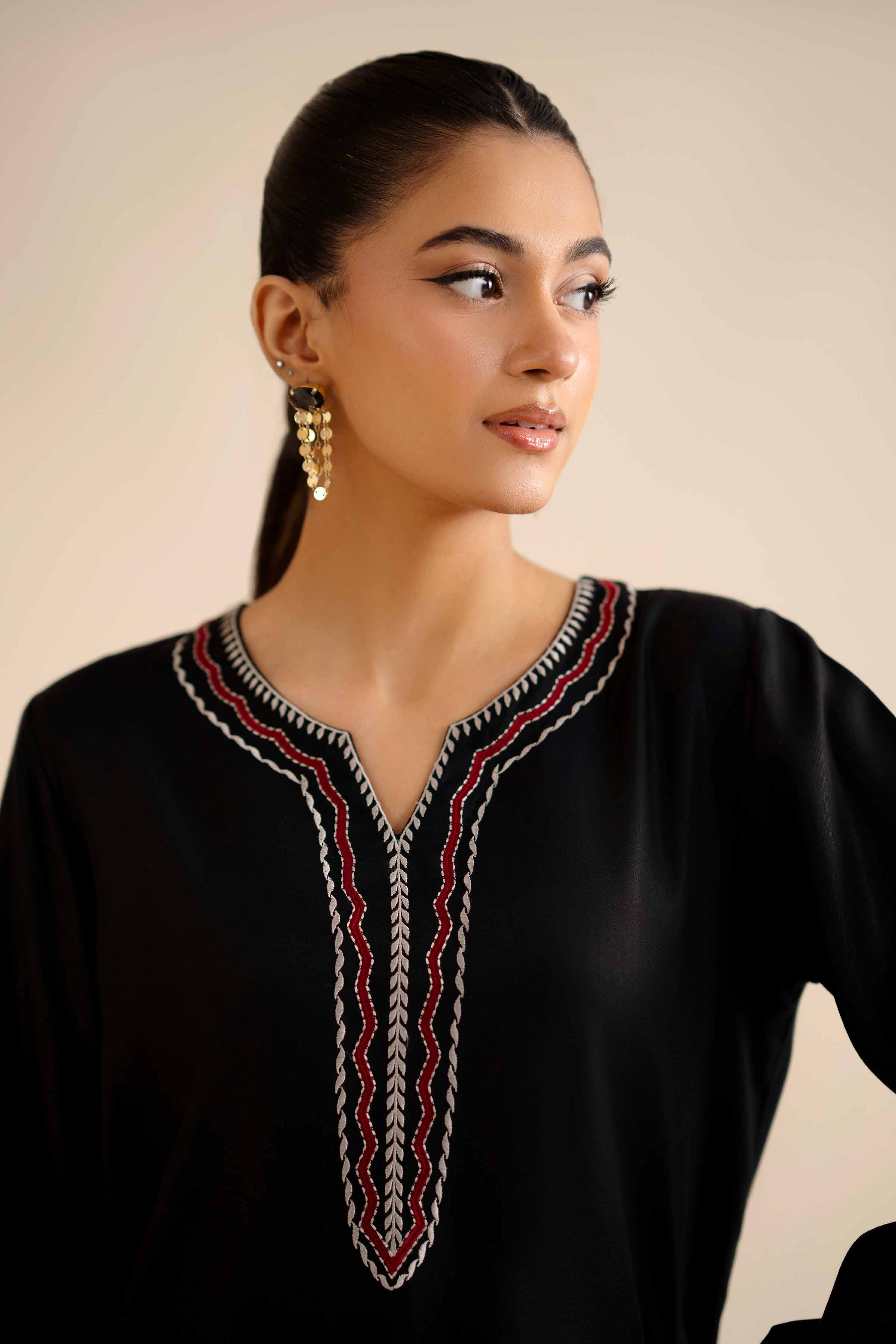 NishatUK - Black Embroidered Marina 2-piece ready to wear Dress