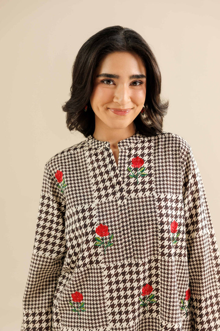 NishatUK - Black Embroidered  Karandi 2-piece ready to wear Dress