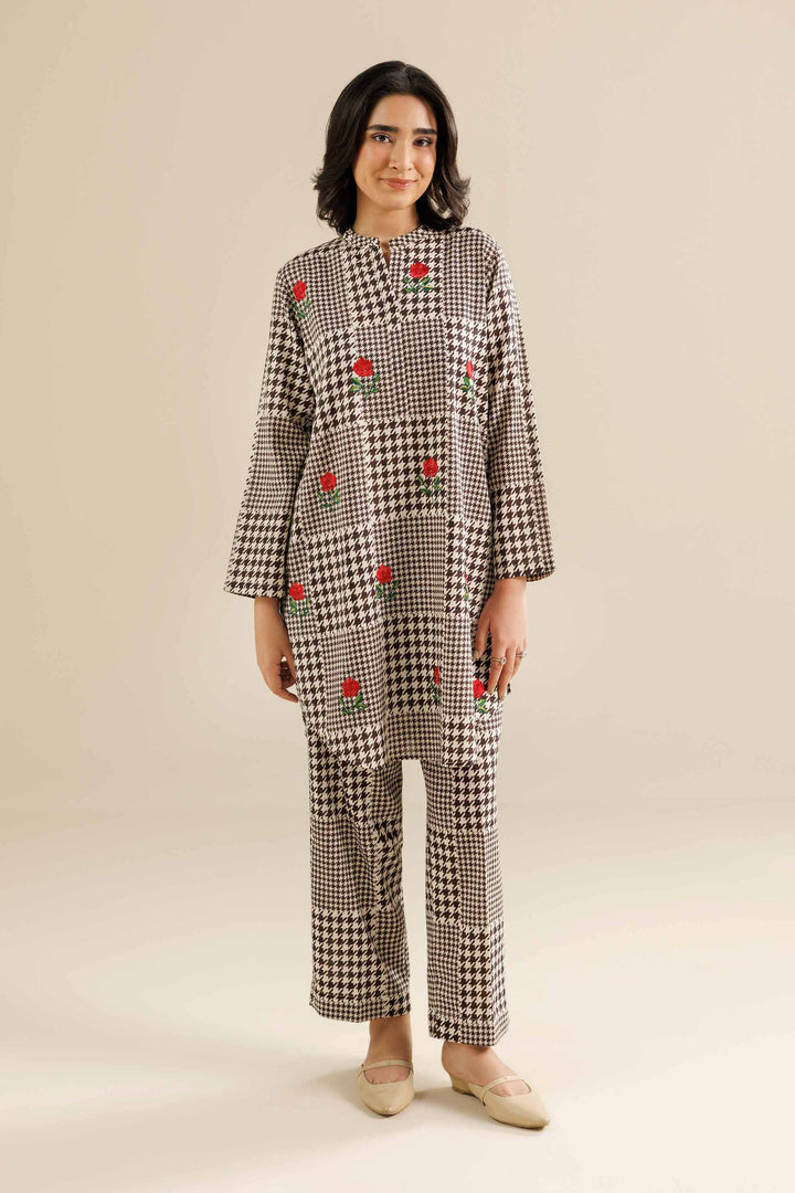 NishatUK - Black Embroidered  Karandi 2-piece ready to wear Dress