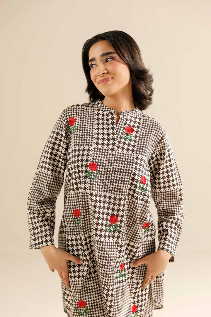 NishatUK - Black Embroidered  Karandi 2-piece ready to wear Dress