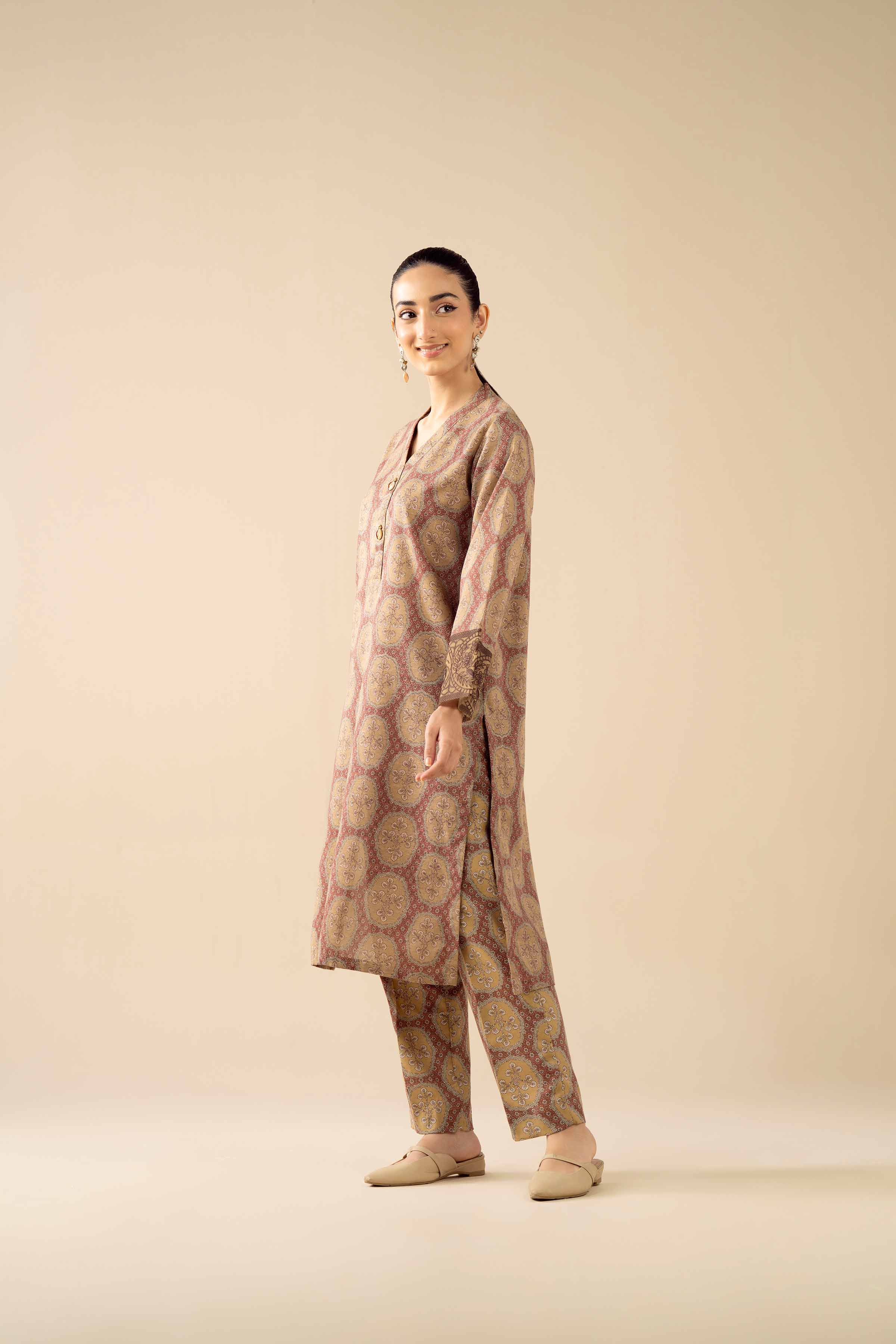 NishatUK - Brown Printed Karandi 2-piece ready to wear Dress