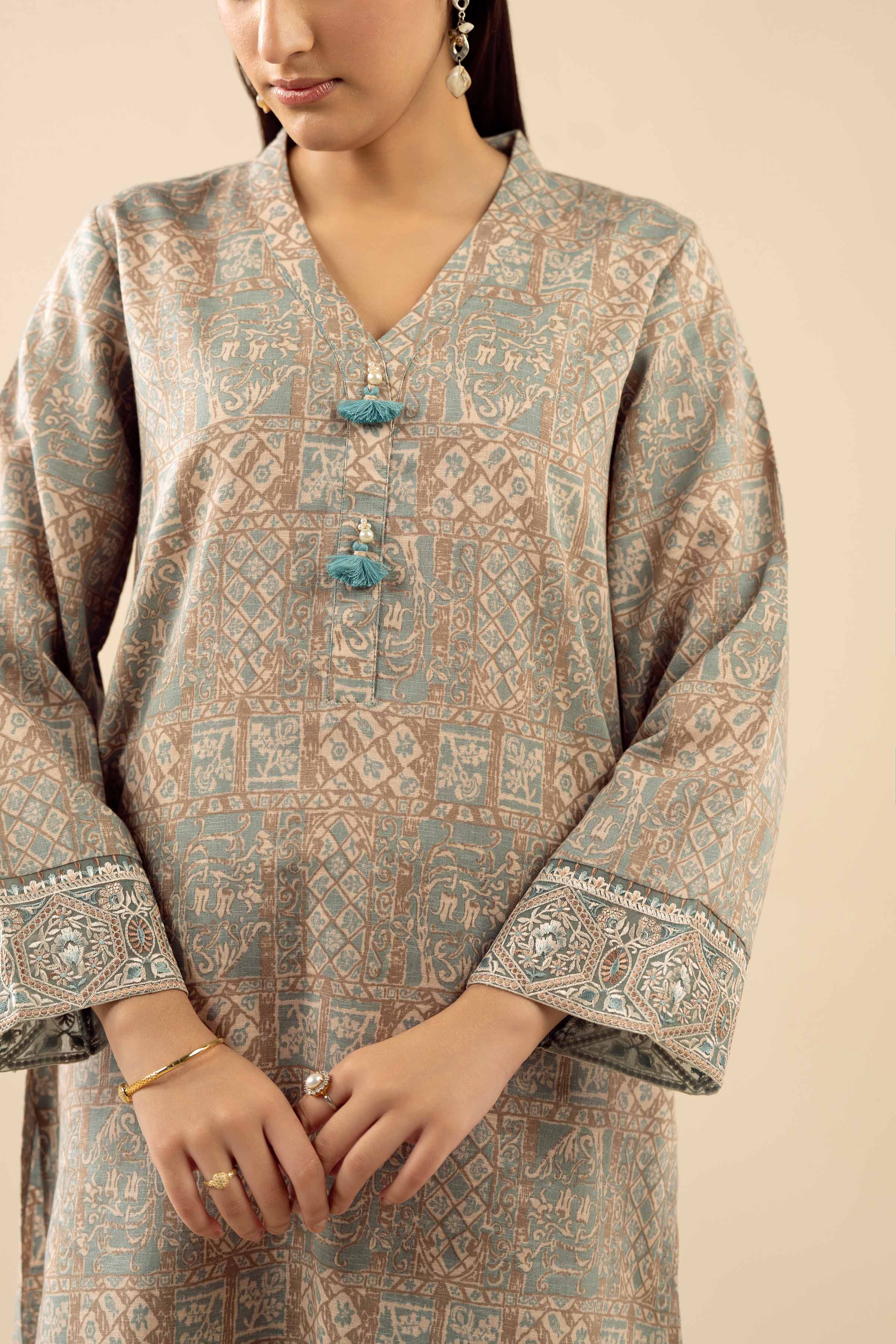 NishatUK - Multi Printed Karandi 2-piece ready to wear Dress