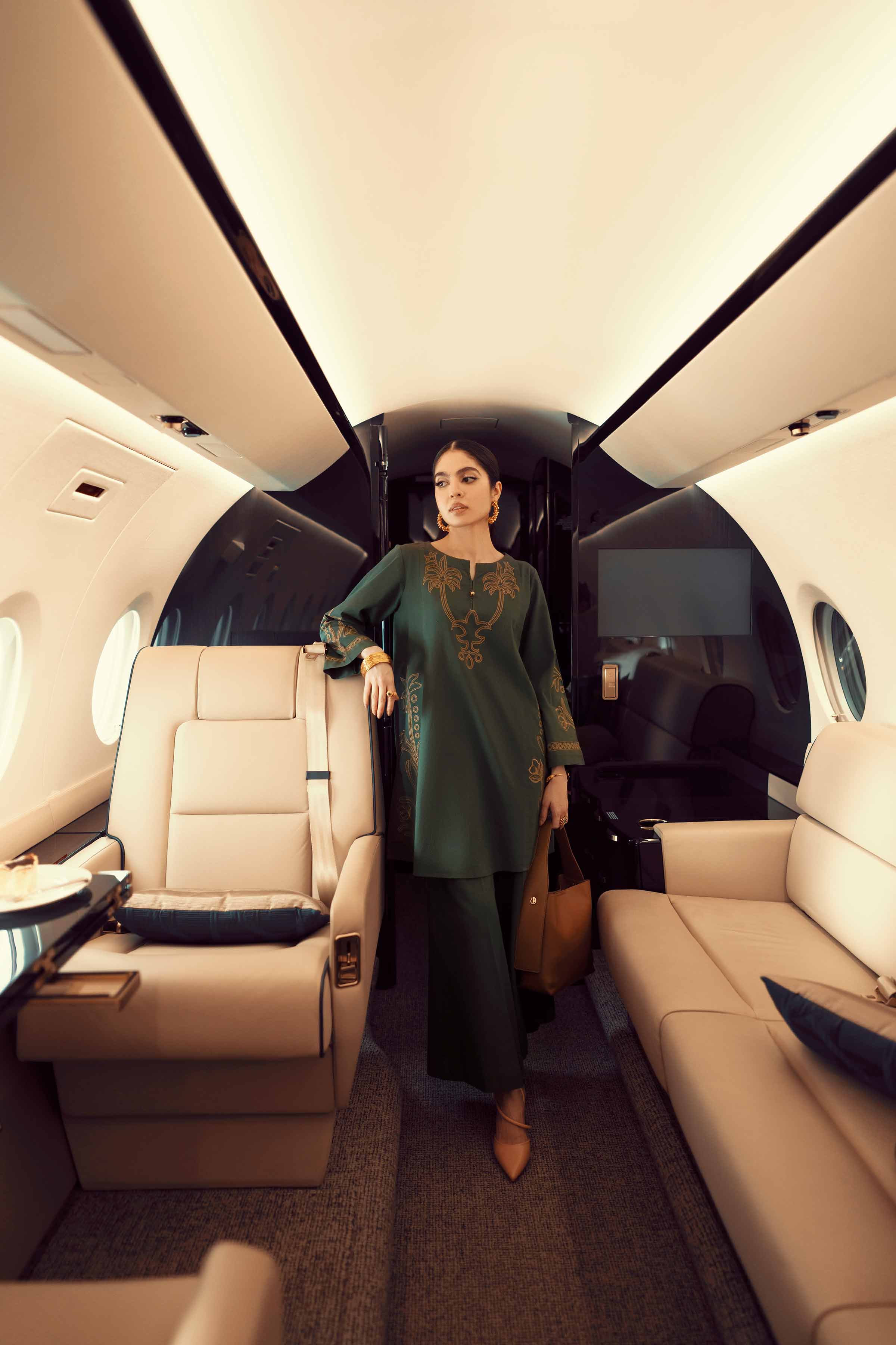 NishatUK - Green Embroidered Cotton 2-piece ready to wear Dress