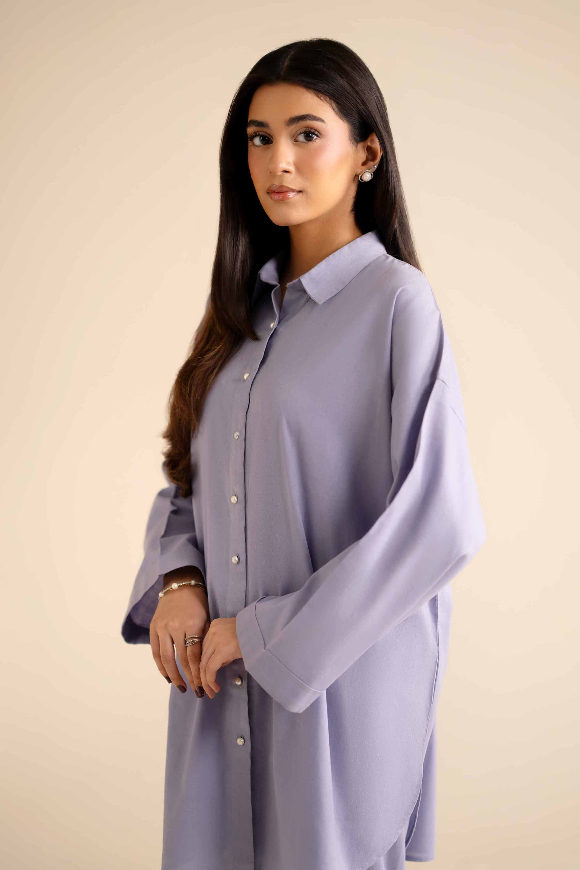 NishatUK - Purple Embroidered Cotton 2-piece ready to wear Dress