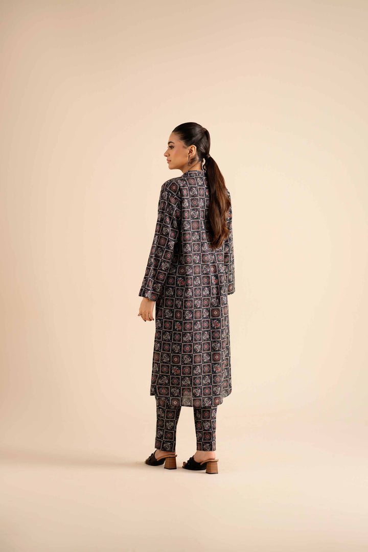 NishatUK - Black Printed Karandi 2-piece ready to wear Dress