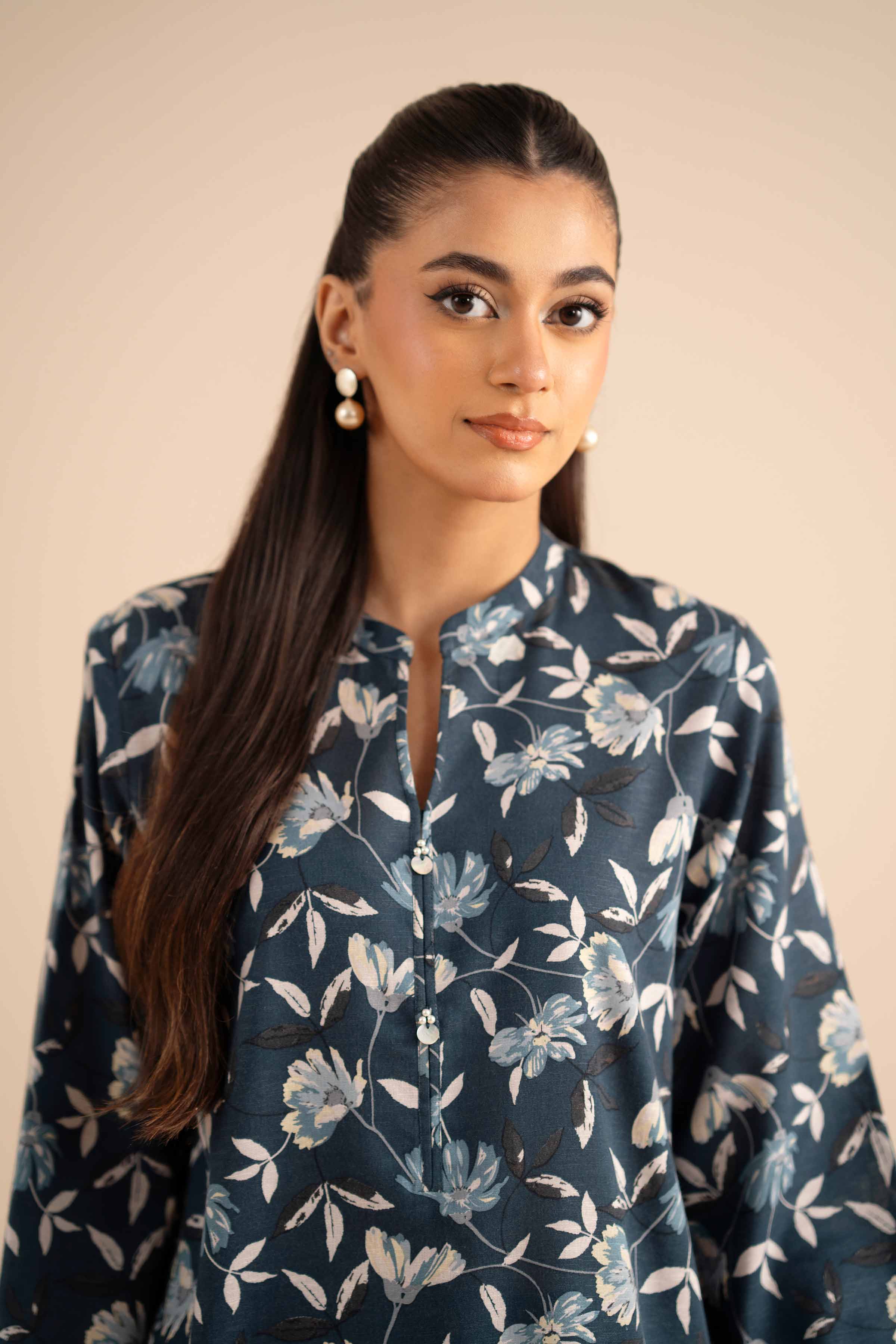 NishatUK - Blue Printed Karandi 2-piece ready to wear Dress