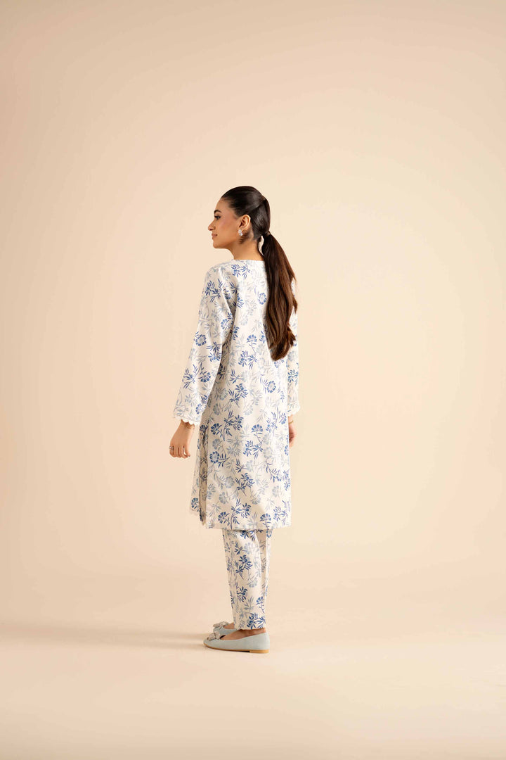 NishatUK - Off White Printed Karandi 2-piece ready to wear Dress