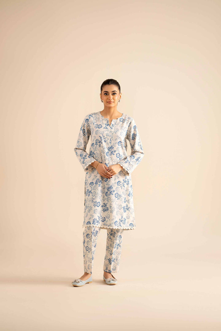 NishatUK - Off White Printed Karandi 2-piece ready to wear Dress