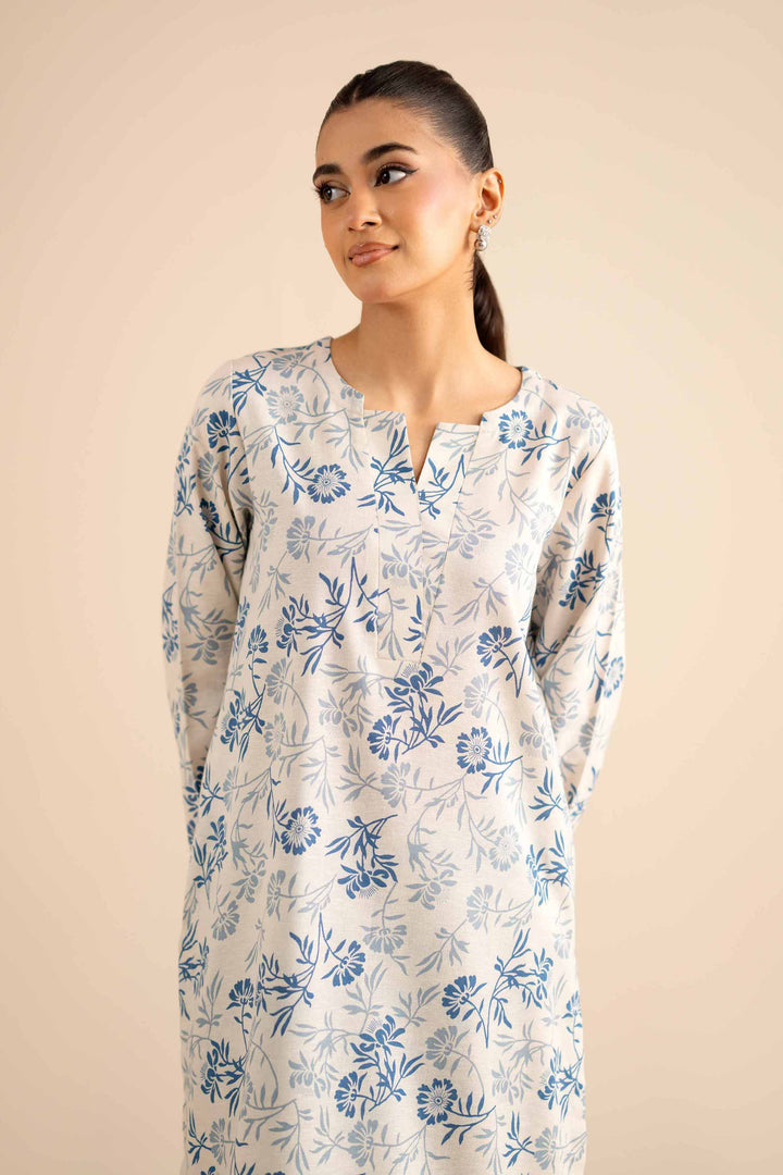 NishatUK - Off White Printed Karandi 2-piece ready to wear Dress
