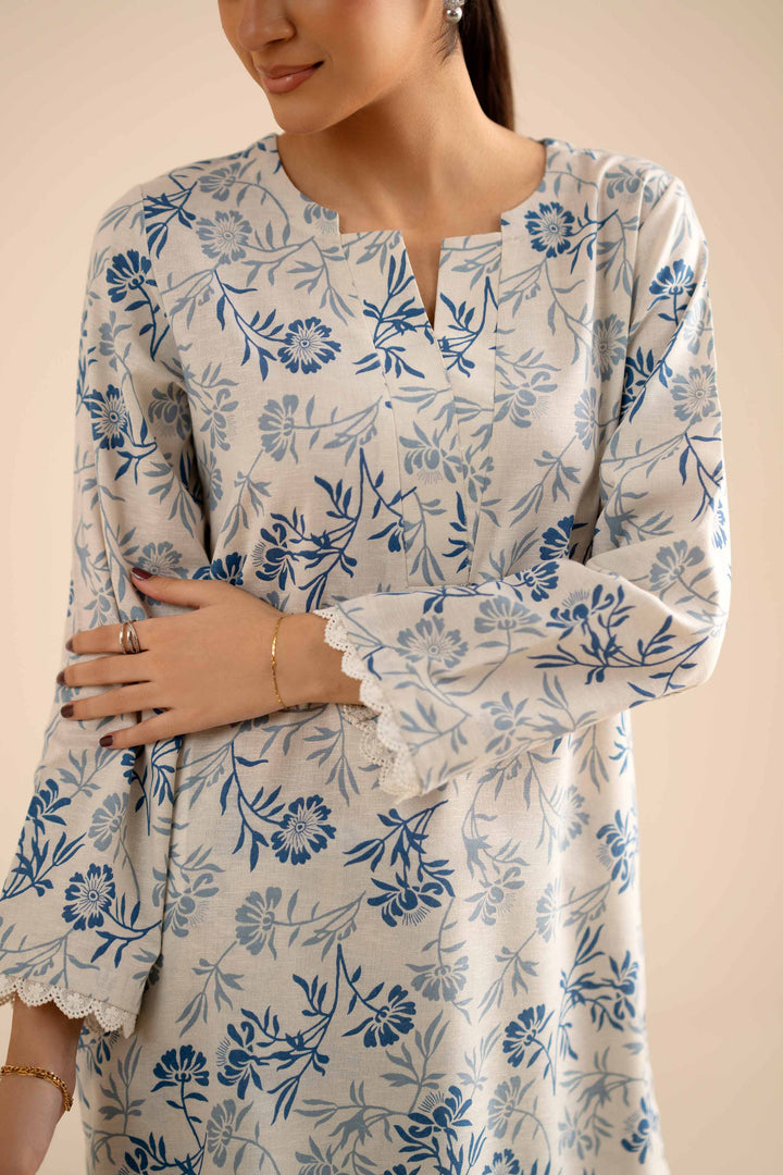 NishatUK - Off White Printed Karandi 2-piece ready to wear Dress