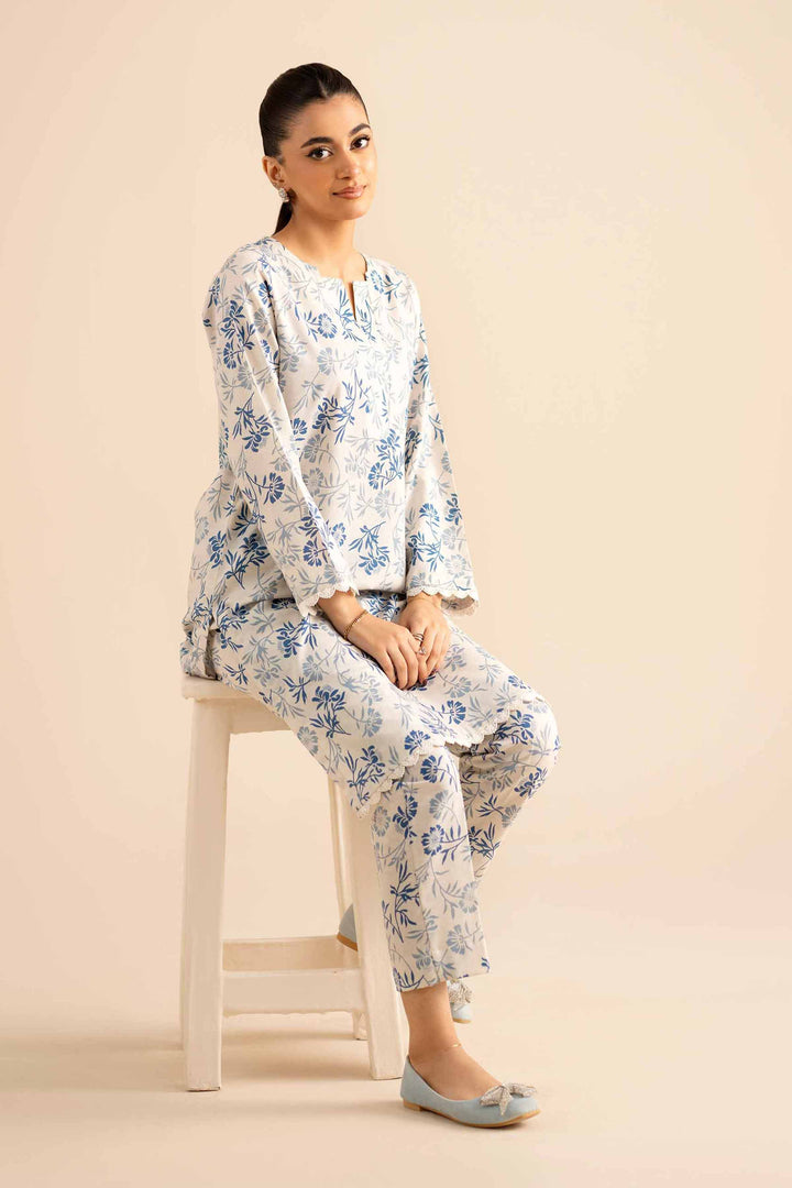 NishatUK - Off White Printed Karandi 2-piece ready to wear Dress