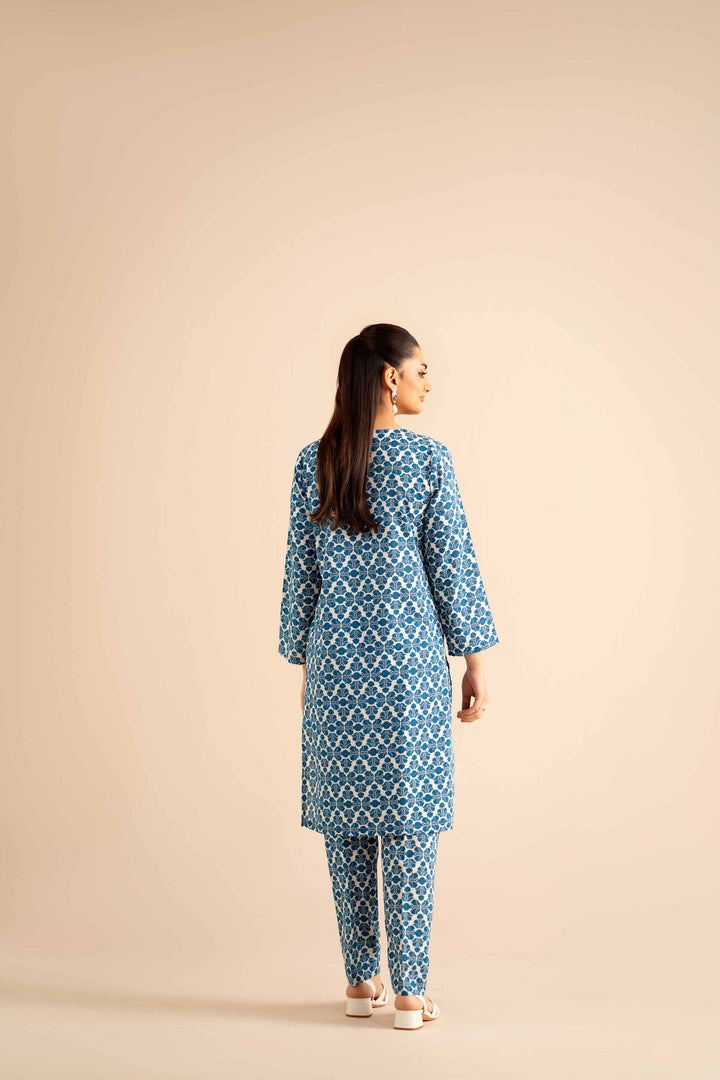 NishatUK - Blue Printed Karandi 2-piece ready to wear Dress