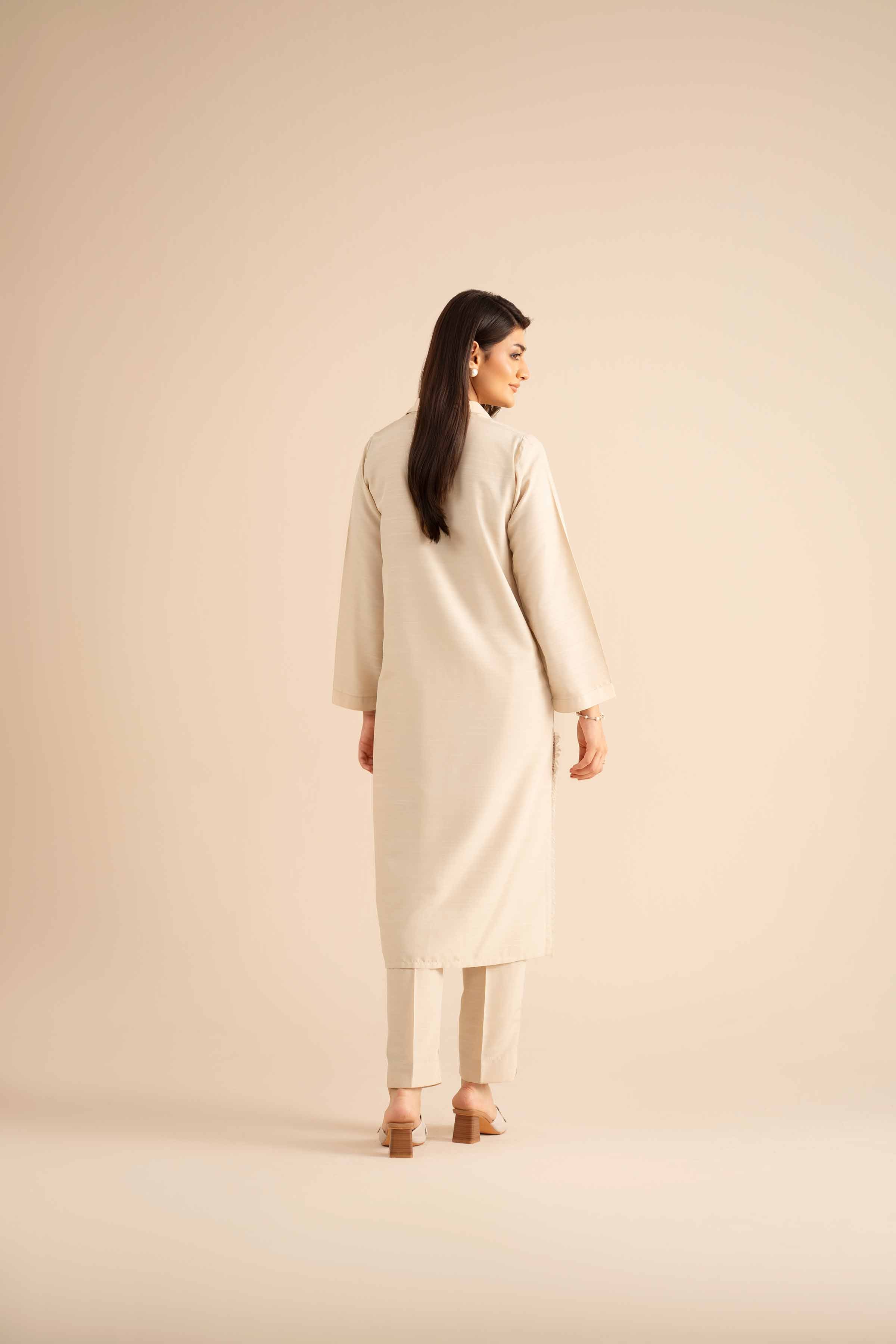 NishatUK - White Solids Silk 2-piece ready to wear Dress