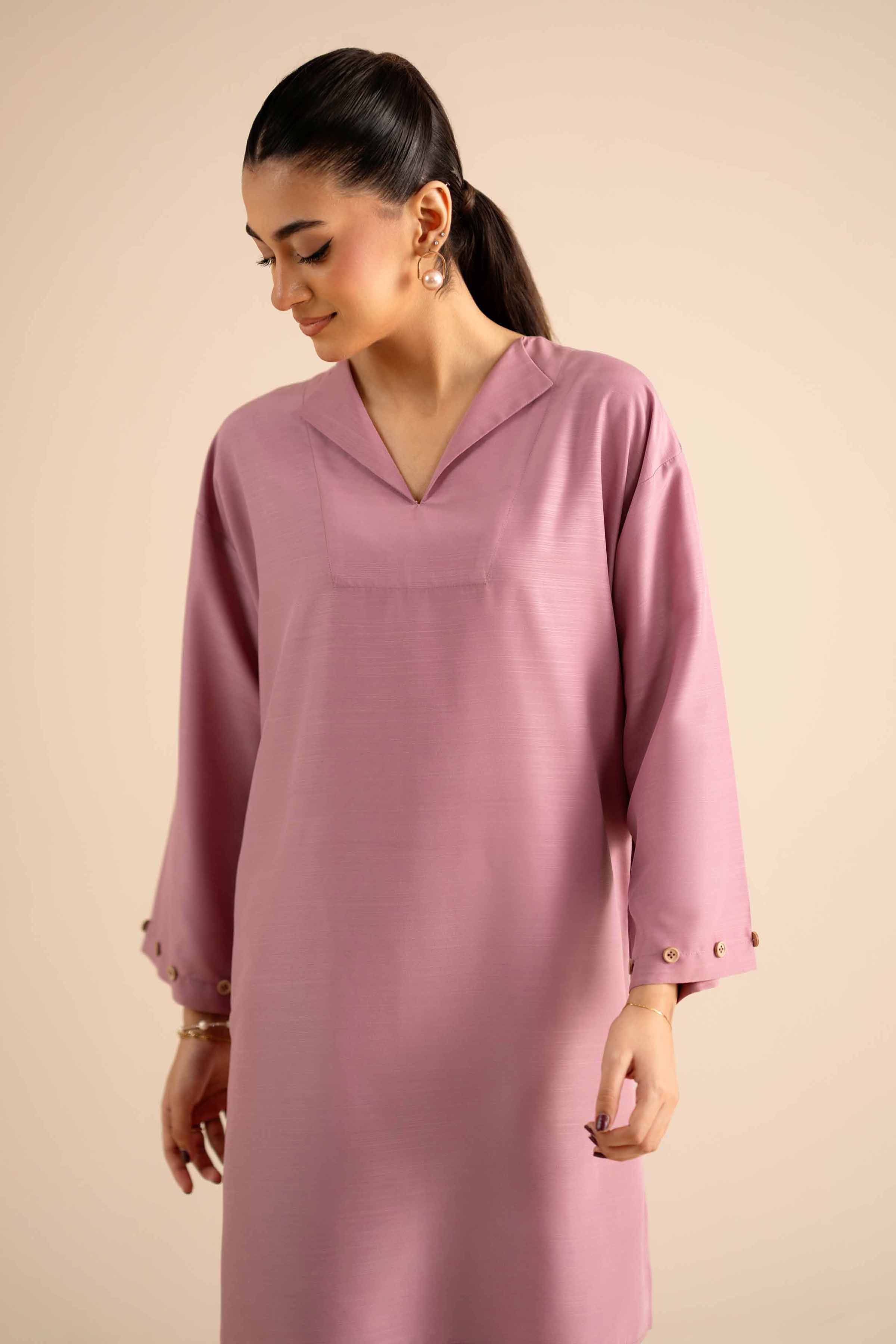 NishatUK - Pink Solids Silk 2-piece ready to wear Dress
