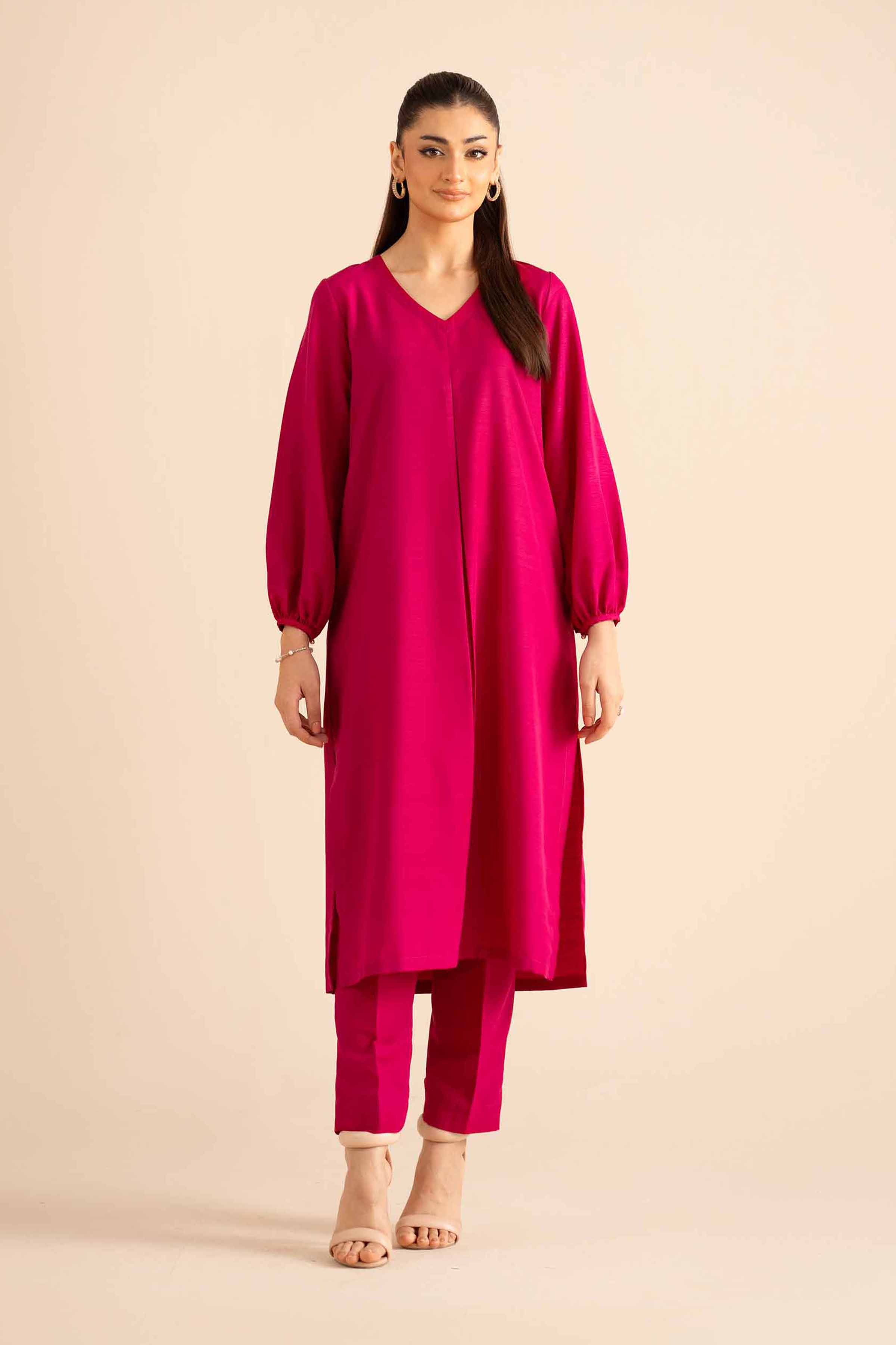 NishatUK - Pink Solids Silk 2-piece ready to wear Dress