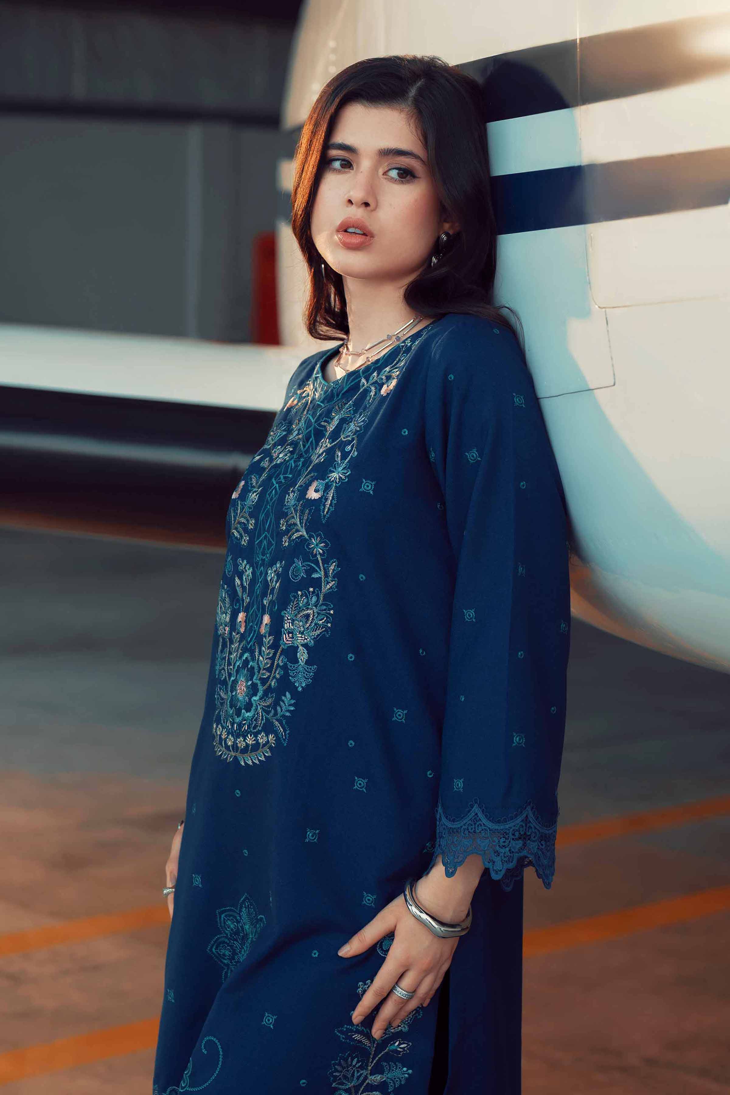NishatUK - Blue Embroidered Poshak 2-piece ready to wear Dress