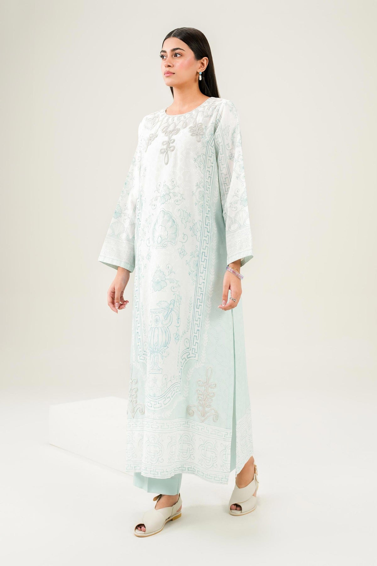 Nishat UK - Blue Embroidered Jacquard 2 Pieces ready to wear Dress