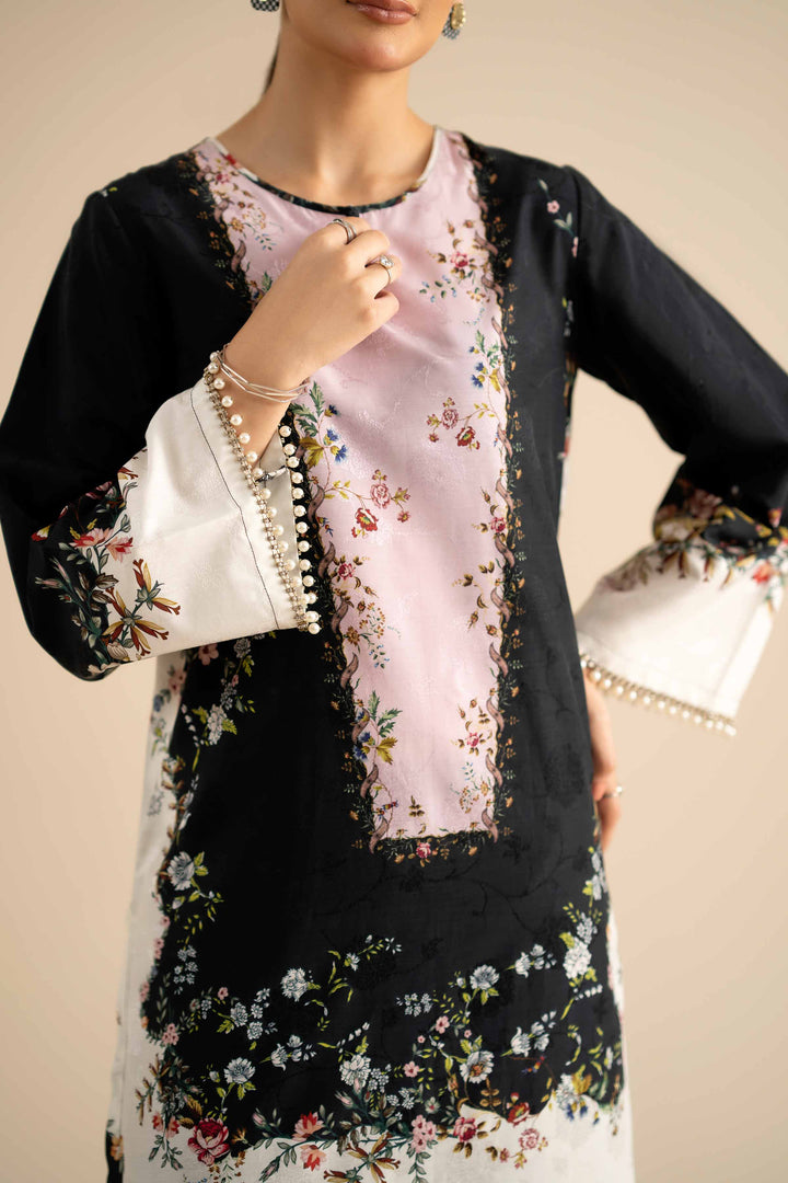 NishatUK - Black Printed Jacquard 2-piece ready to wear Dress