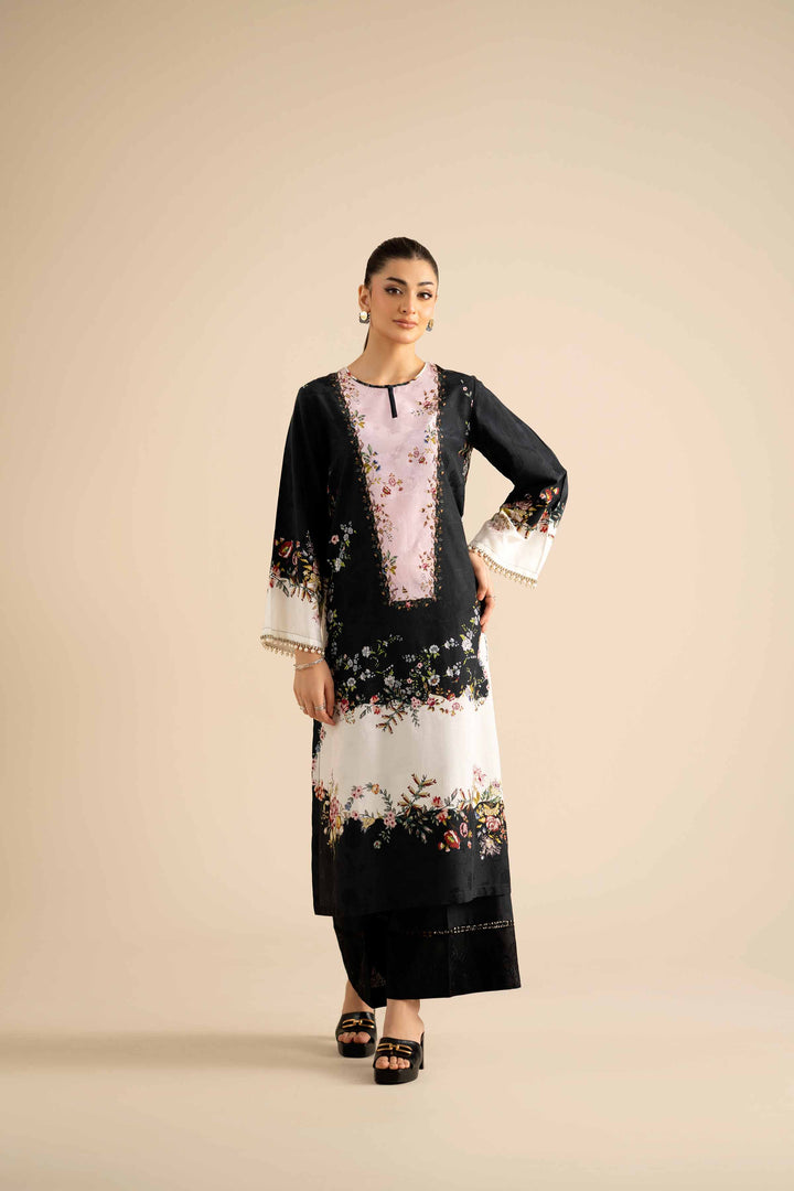 NishatUK - Black Printed Jacquard 2-piece ready to wear Dress