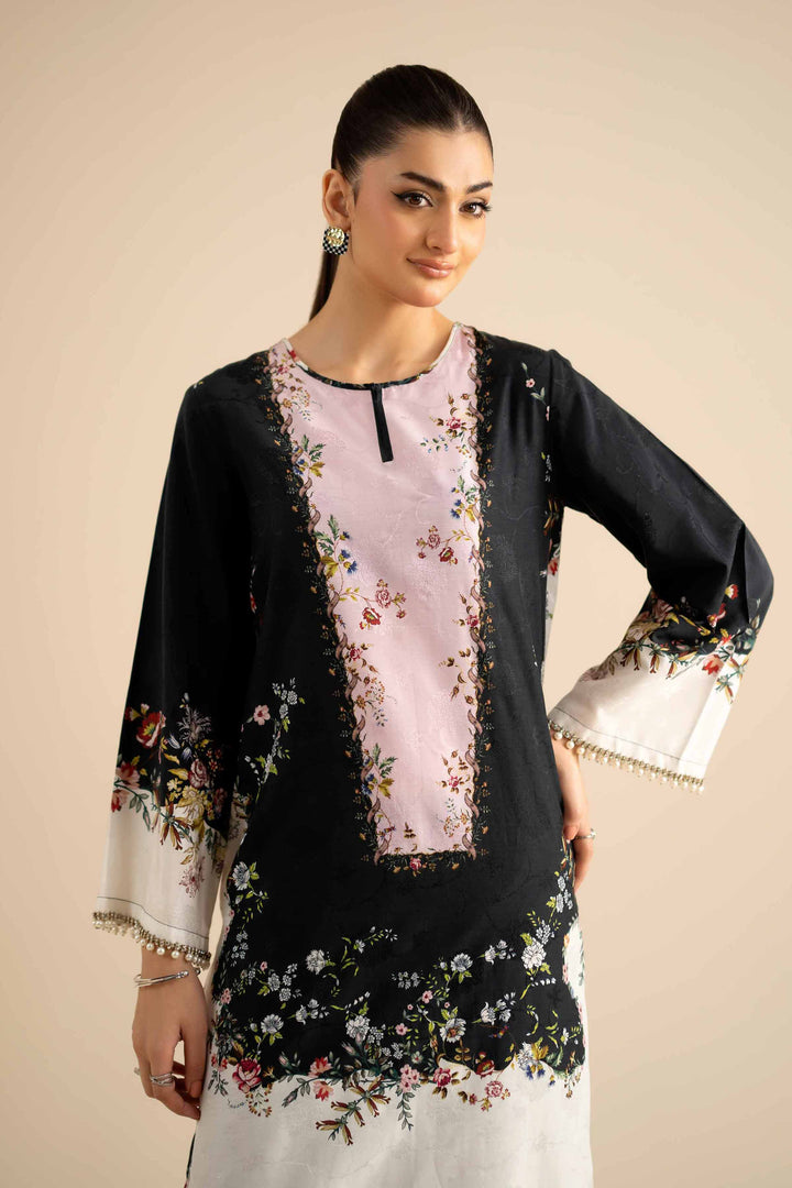 NishatUK - Black Printed Jacquard 2-piece ready to wear Dress